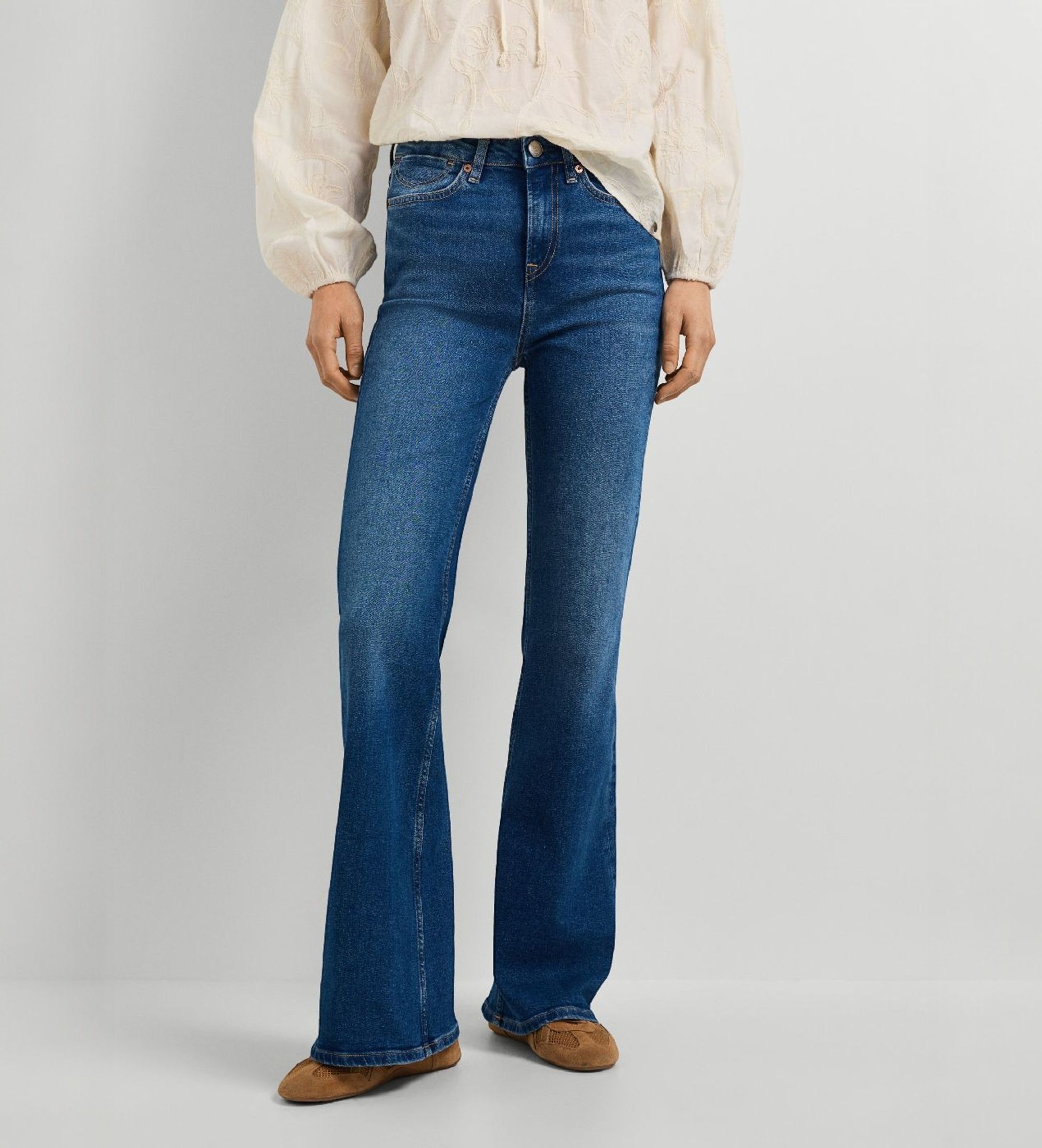 Pepe Jeansvoor vrouwen. PL20508054AD Spijkerbroek Flare Willa blauw (31/30), Casual, Katoen, Denim