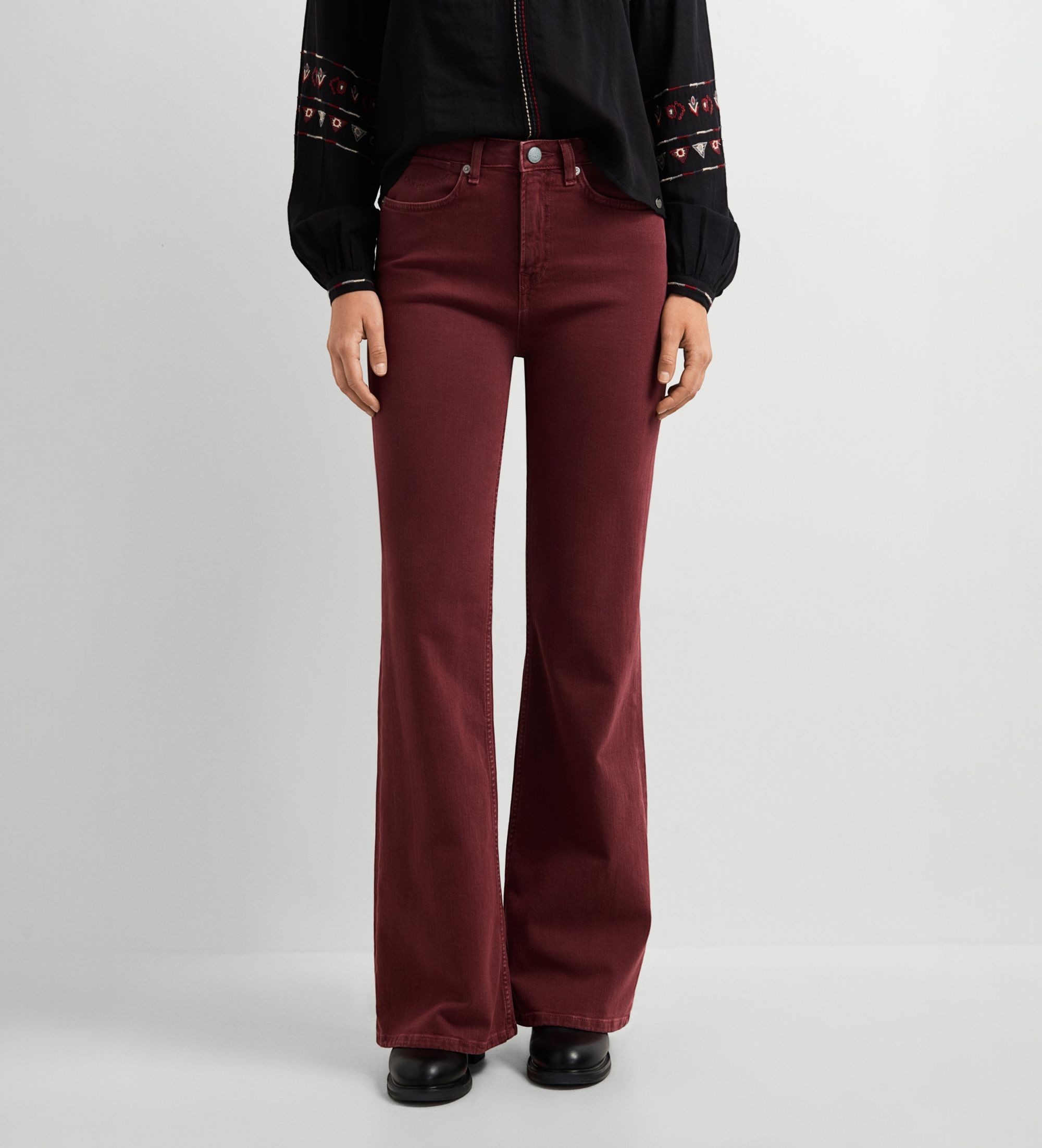 Pepe Jeansvoor vrouwen. PL20508050VB Willa granaatrode flared jeans (29/32), Casual, Granaatappel, Katoen, Denim