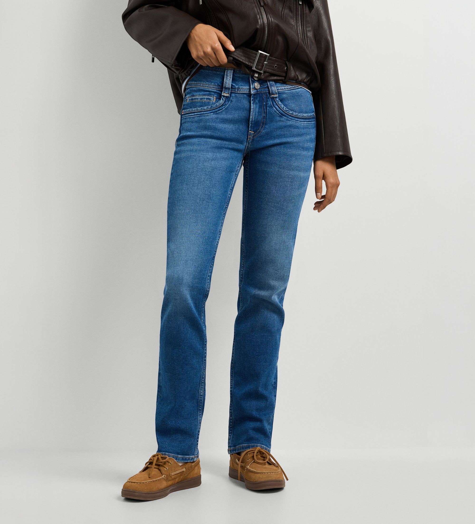 Pepe Jeansvoor vrouwen. PL20510734AD Slim Fit Jeans Gen Blauw (26/30), Casual, Katoen, Denim