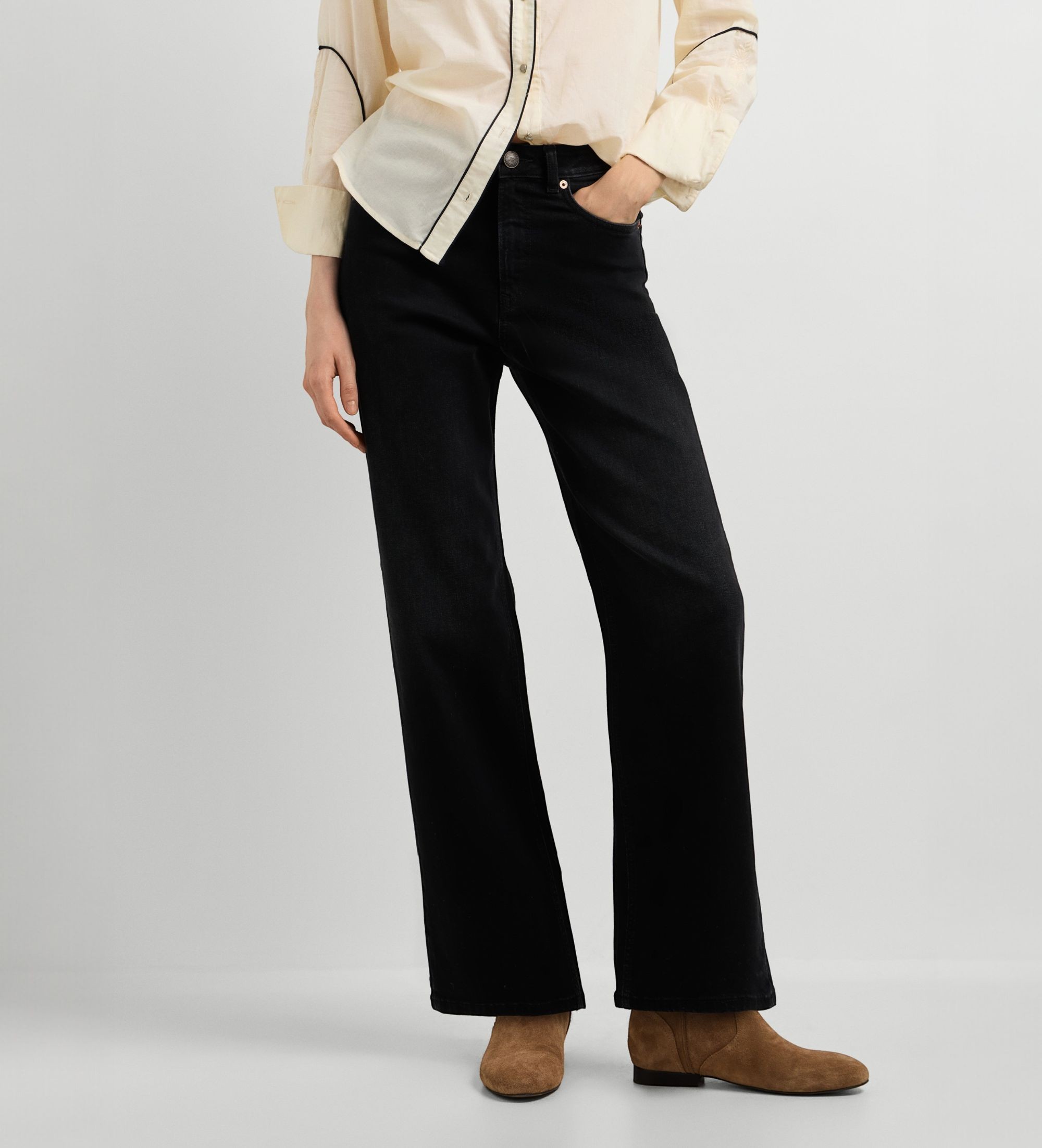 Pepe Jeansvoor vrouwen. PL20510819FC Jeans Straight Lexa zwart (31/30), Casual, Katoen, Denim