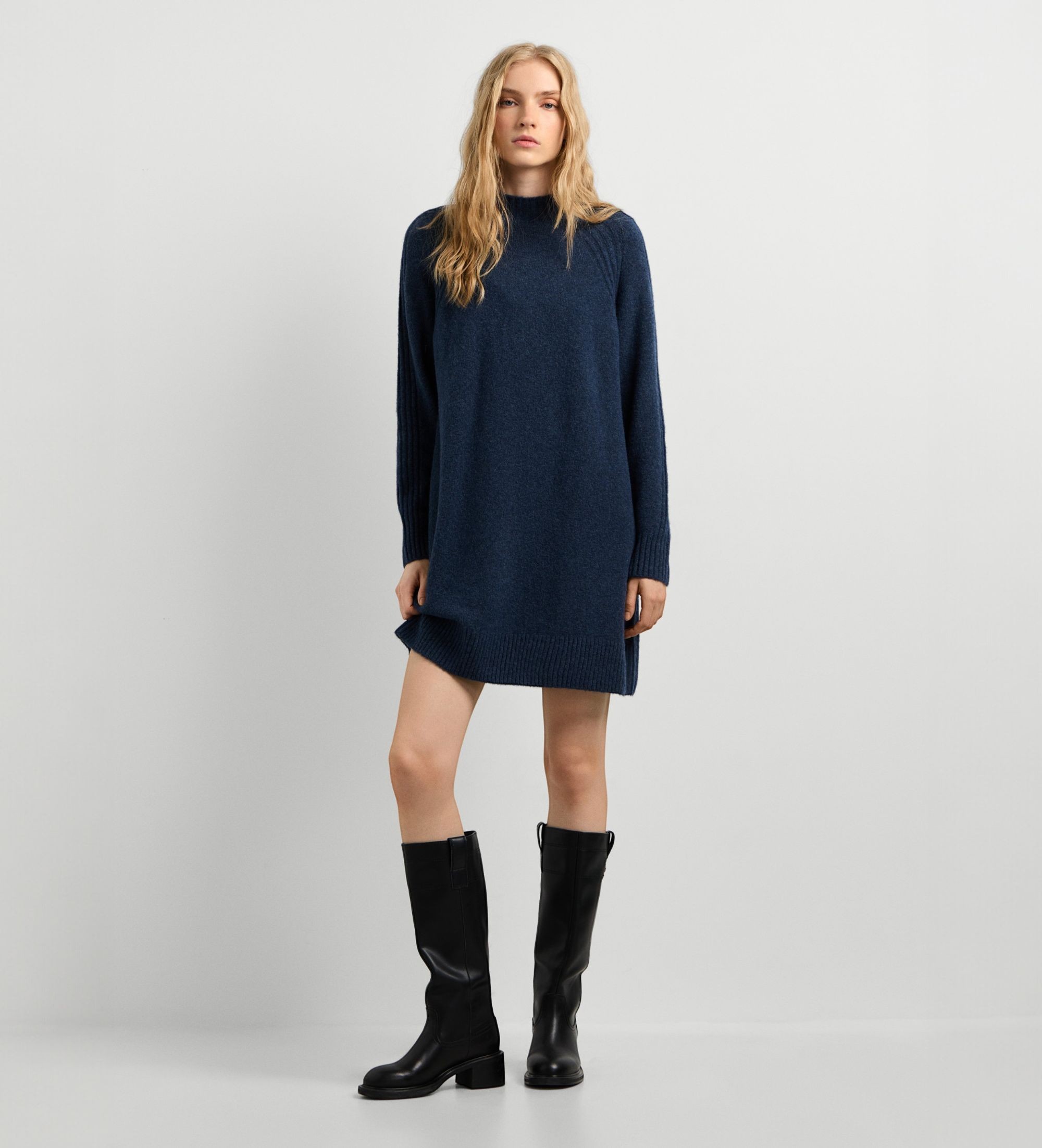 Pepe Jeansvoor vrouwen. PL9537924 Adami jurk marineblauw (XS), Casual, Acryl, Lange mouwen