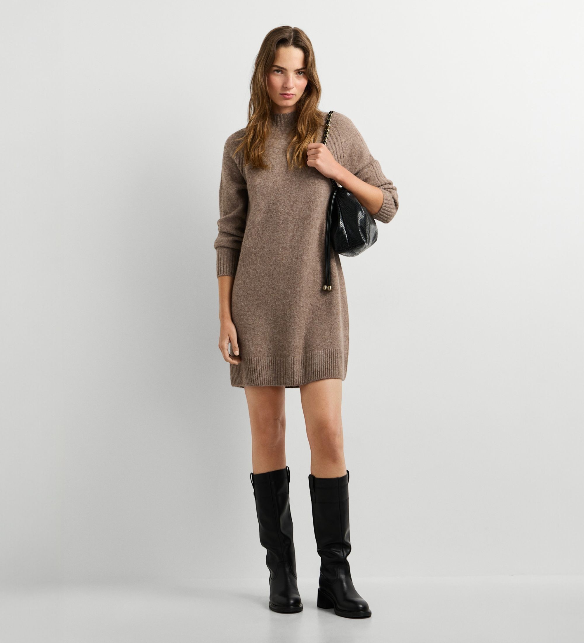 Pepe Jeansvoor vrouwen. PL9537924 Beige Adami-jurk (M), Casual, Acryl, Lange mouwen