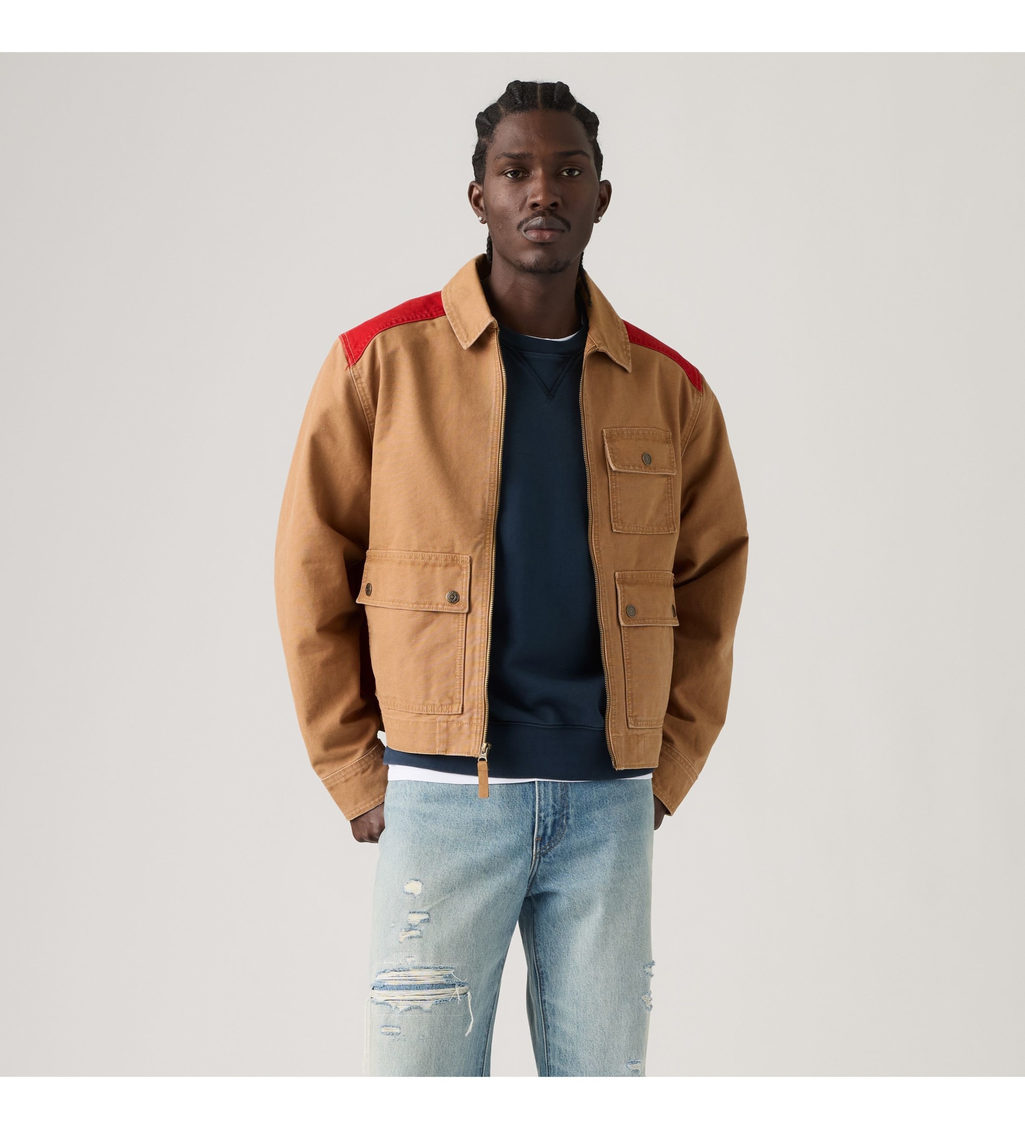 Levi's für Herren. 007RZ-0000 Braune Newell Utility Jacke (S), Lässig, Baumwolle