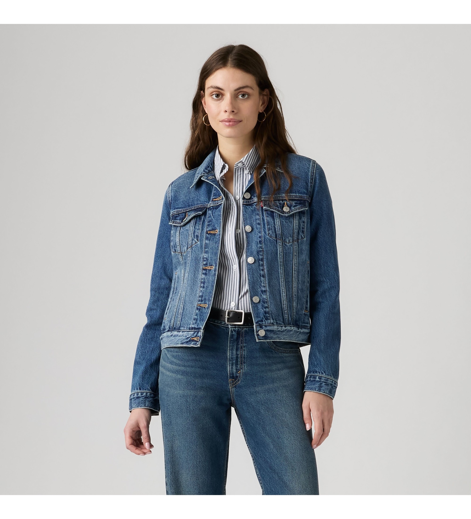 Levi's für Damen. 29945-0265 Blaue Original Trucker Jacke (M), Lässig, Baumwolle, Denim