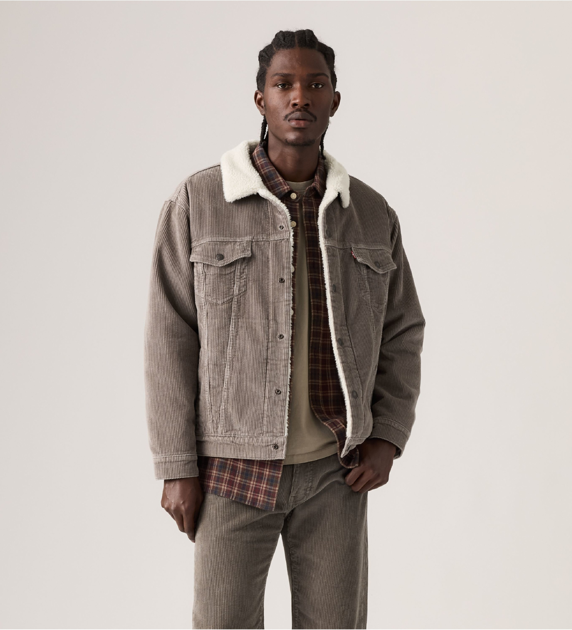 Levi's für Herren. A5784-0062 Beige Trucker-Jacke mit lockerer Passform (M), Lässig, Baumwolle