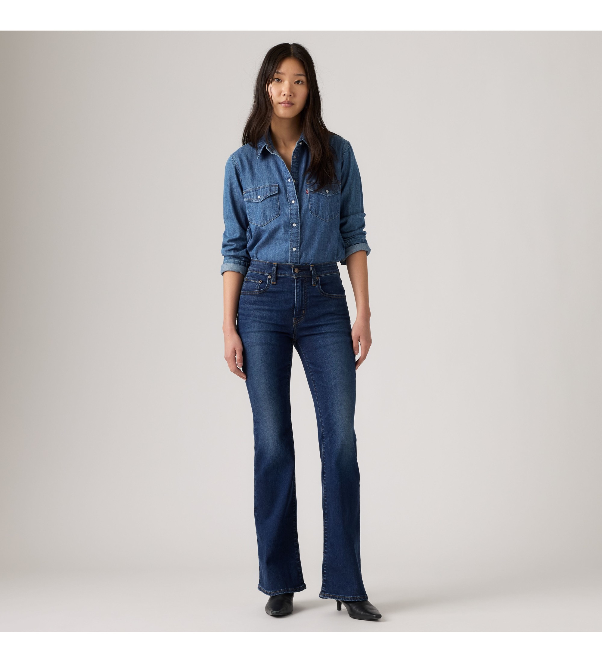 Levi's für Damen. A3410-0202 Jeans 726 HR, dunkelblau, ausgestellt (28/32), Lässig, Baumwolle, Denim