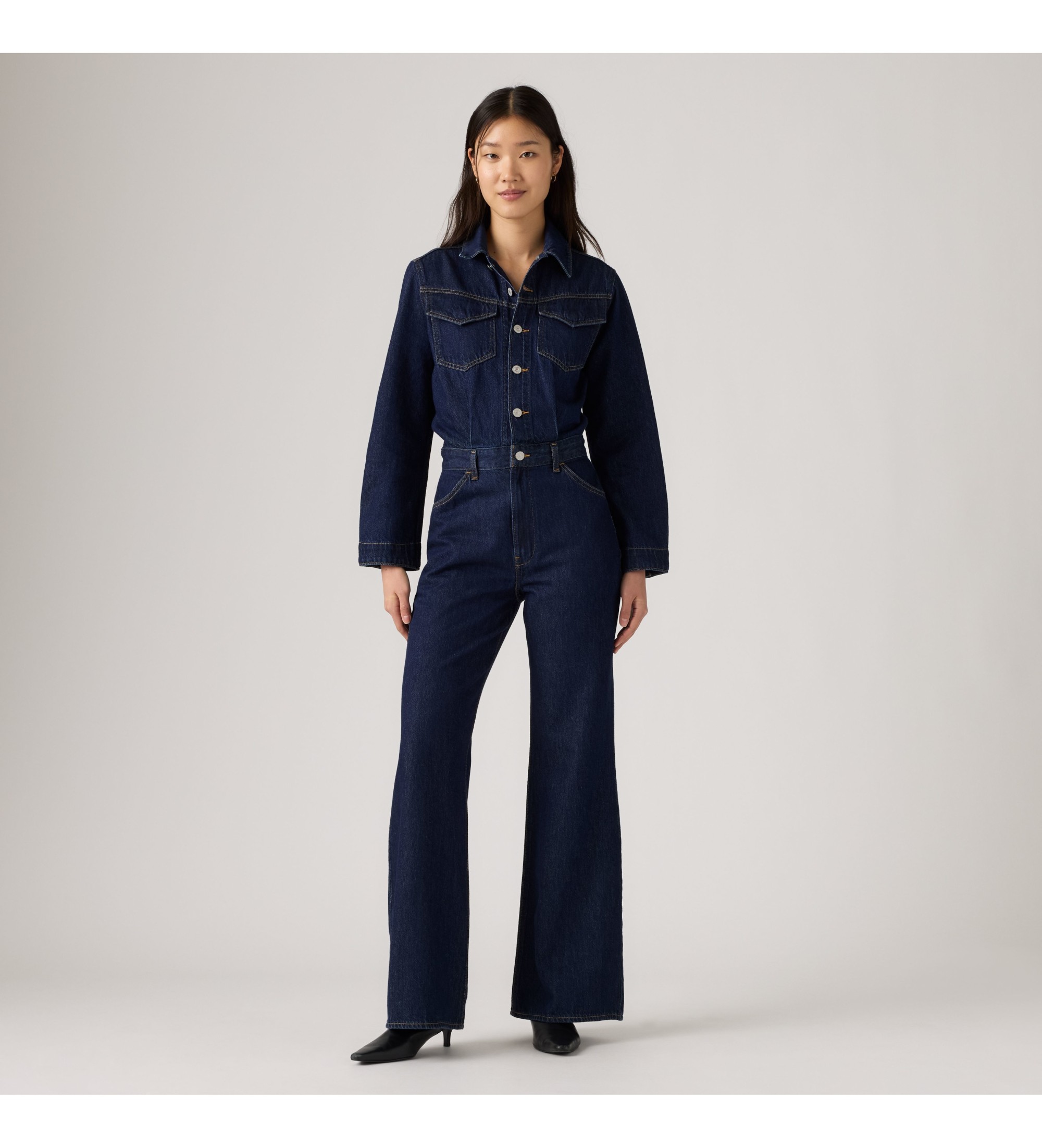 Levi's für Damen. A8647-0006 Westlicher Meeresmaki (S), Lässig, Baumwolle, Langarm, Marine