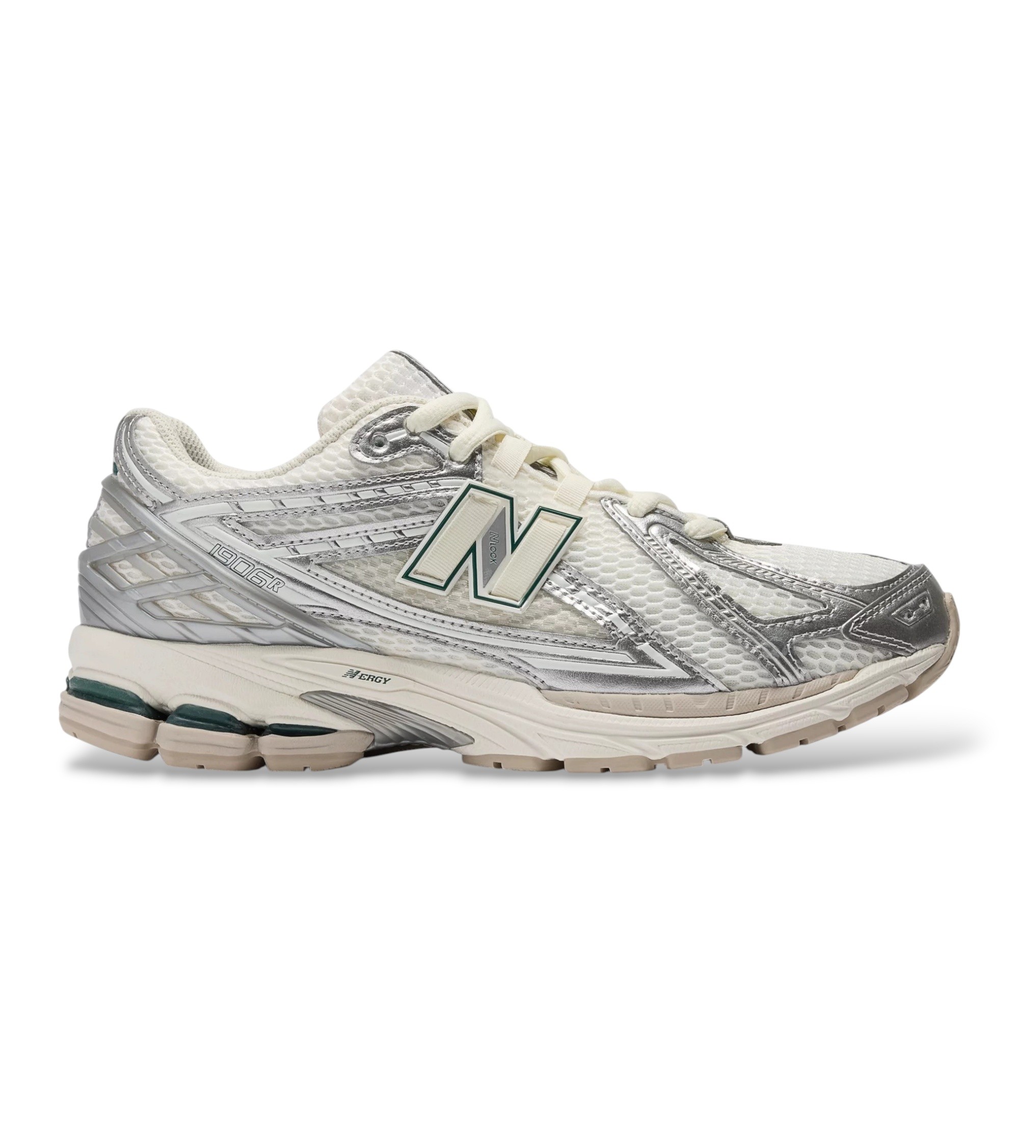 New Balance für Herren. M1906RV1 Sneaker 1906 weiß, silber (45), Wohnung, Schnürsenkel, Lässig