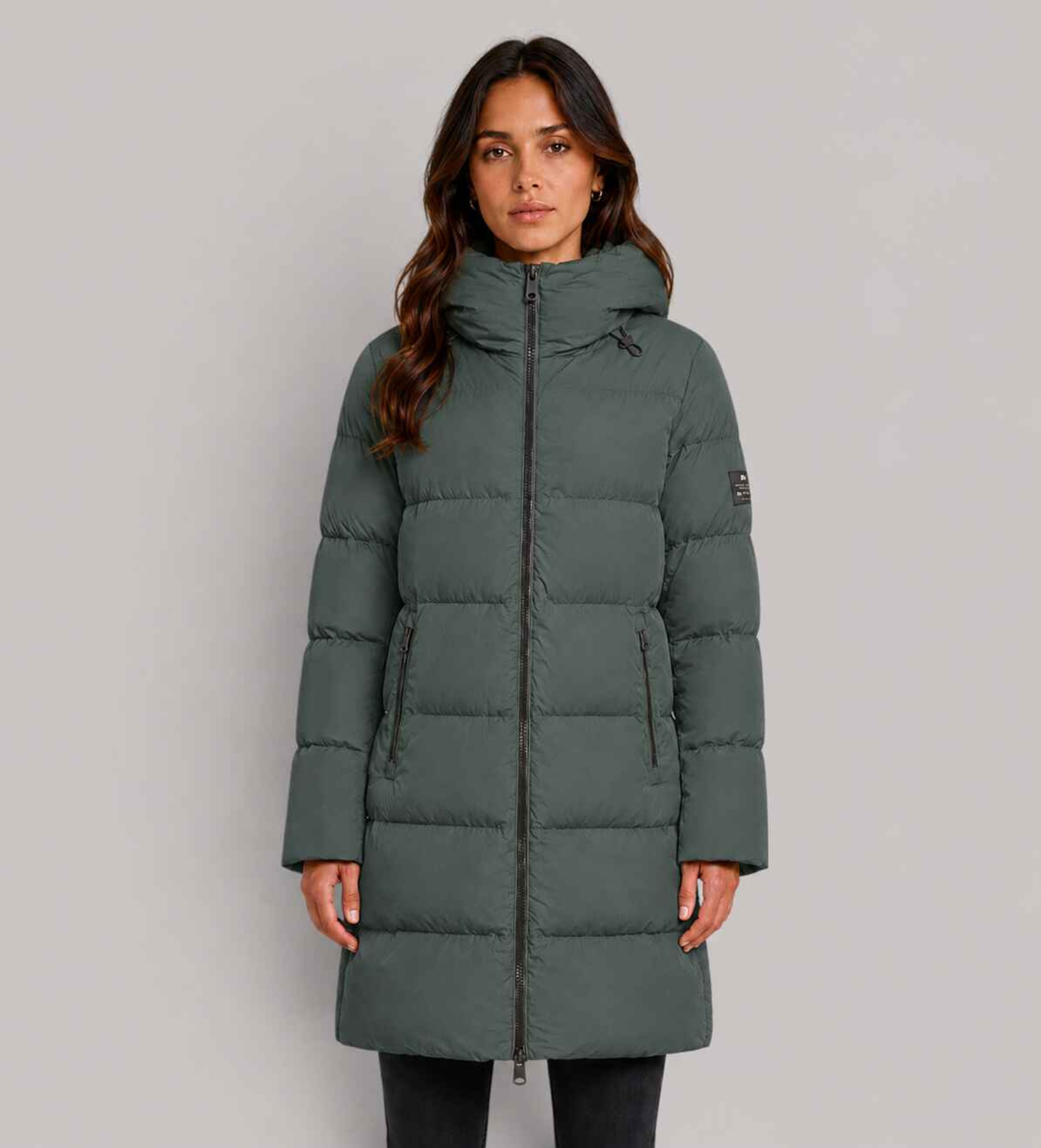 ECOALF für Damen. MCWGAJKMANLI0987W26-106 Dunkelkhakifarbene Manlie-Jacke (M), Lässig, Grün, Recyceltes Polyester