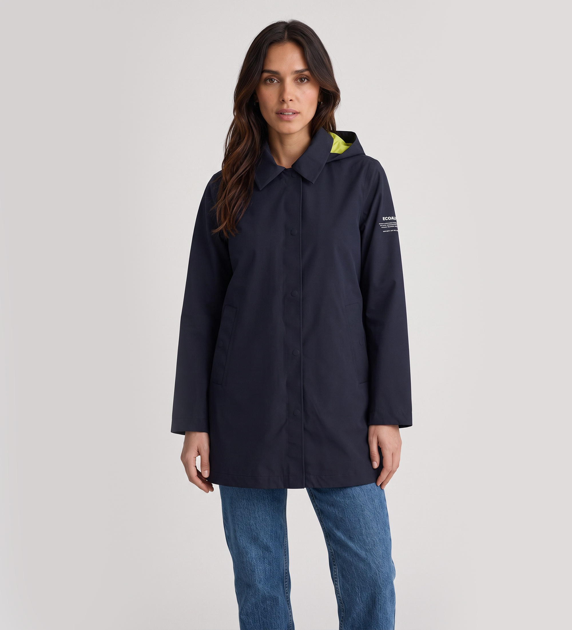 ECOALF für Damen. MCWGAJKTORME0435W26-161 Sturmjacke Marineblau (L), Lässig, Recyceltes Polyester