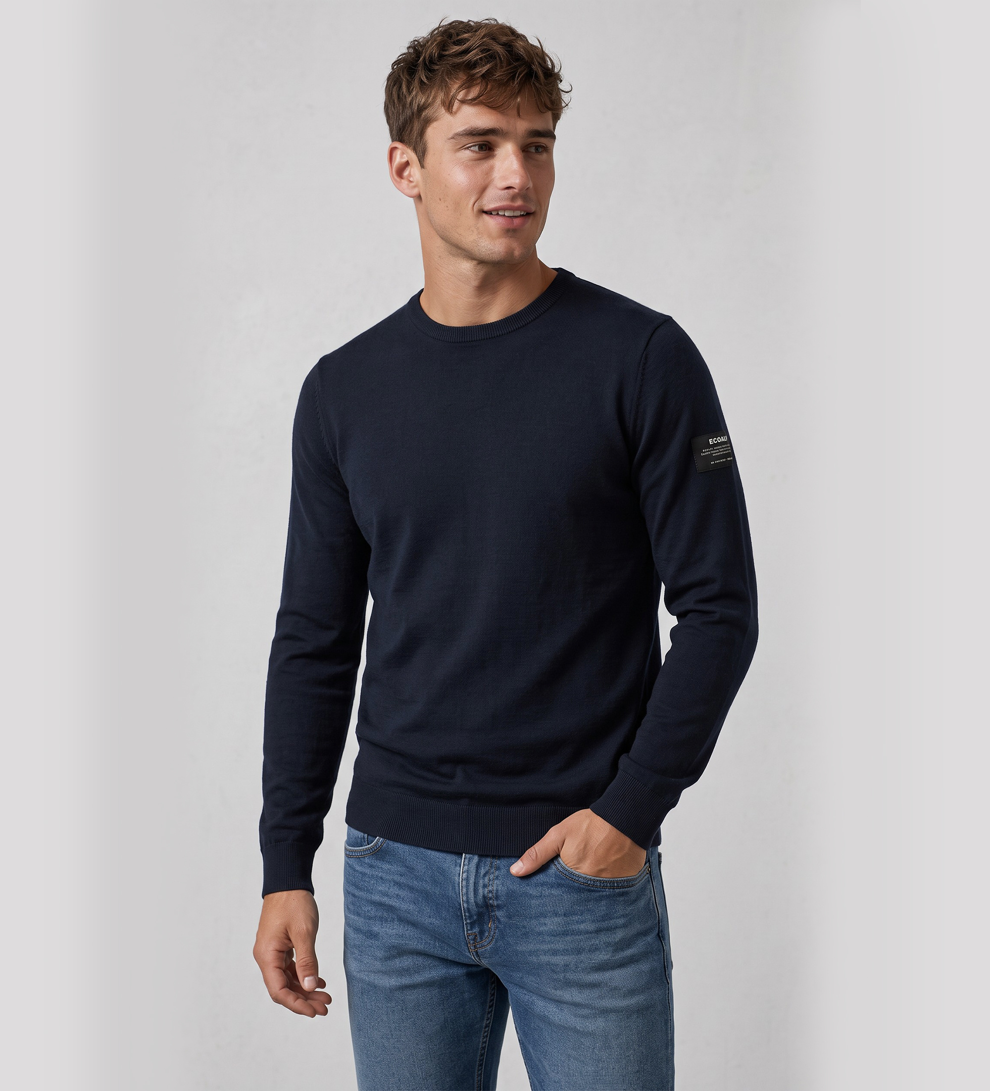ECOALF für Herren. MCMGAKNBAYON0666W26-161 Pullover Bayona marineblau (M), Lässig, Langarm, Nachhaltig, Recycelte Wolle
