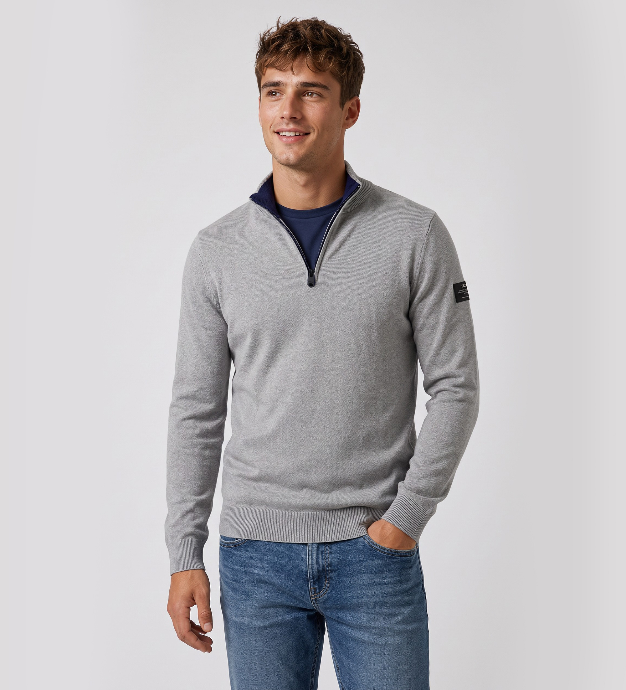 ECOALF für Herren. MCMGAKNLARCH0632W26-341 Larch Pullover hellgrau (L), Lässig, Recycelte Wolle