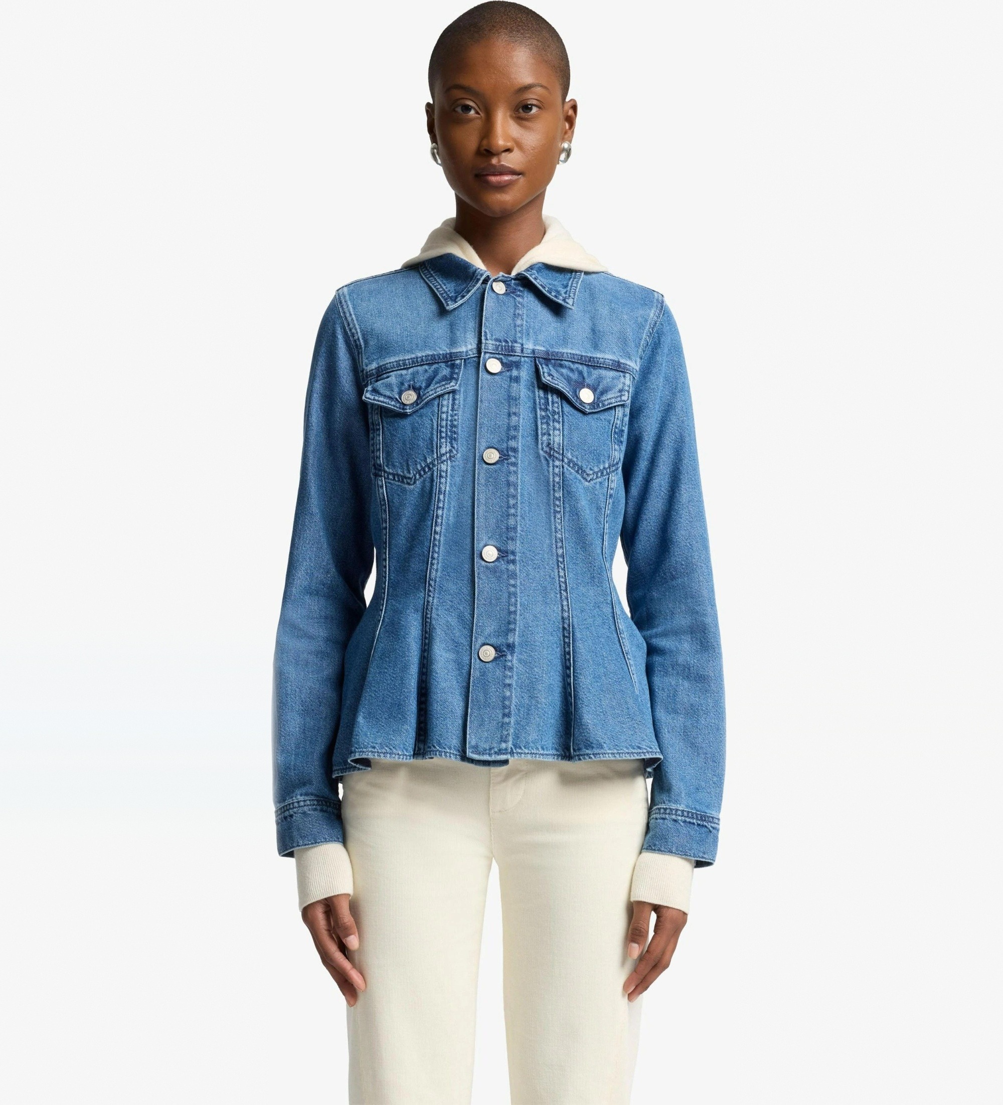 7 For All Mankind für Damen. 7U400E381BB Jacke Hilo blau (M), Lässig, Baumwolle, Denim