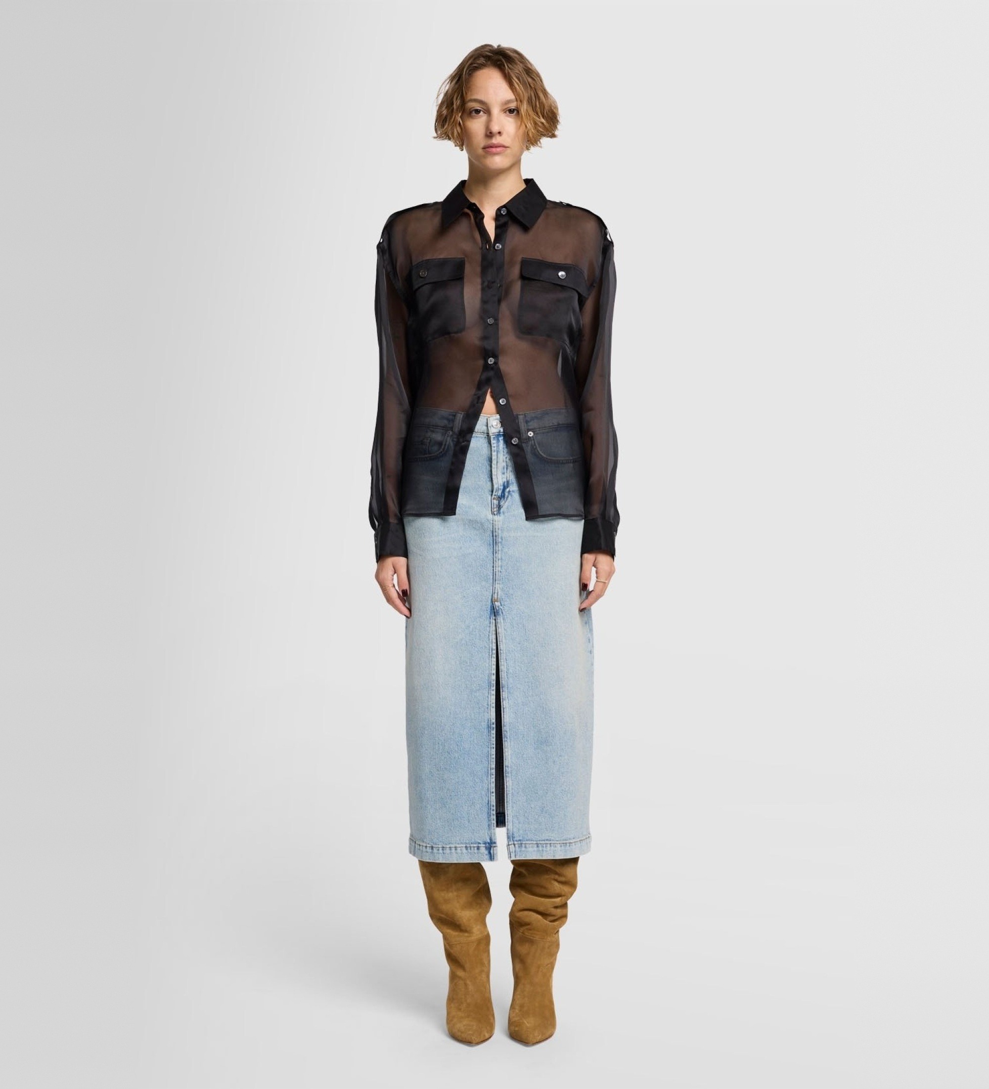 7 For All Mankind für Damen. JSTIC650SHF00 Bernstein-Sahara-Rock blau (25), Lässig, Baumwolle, Denim