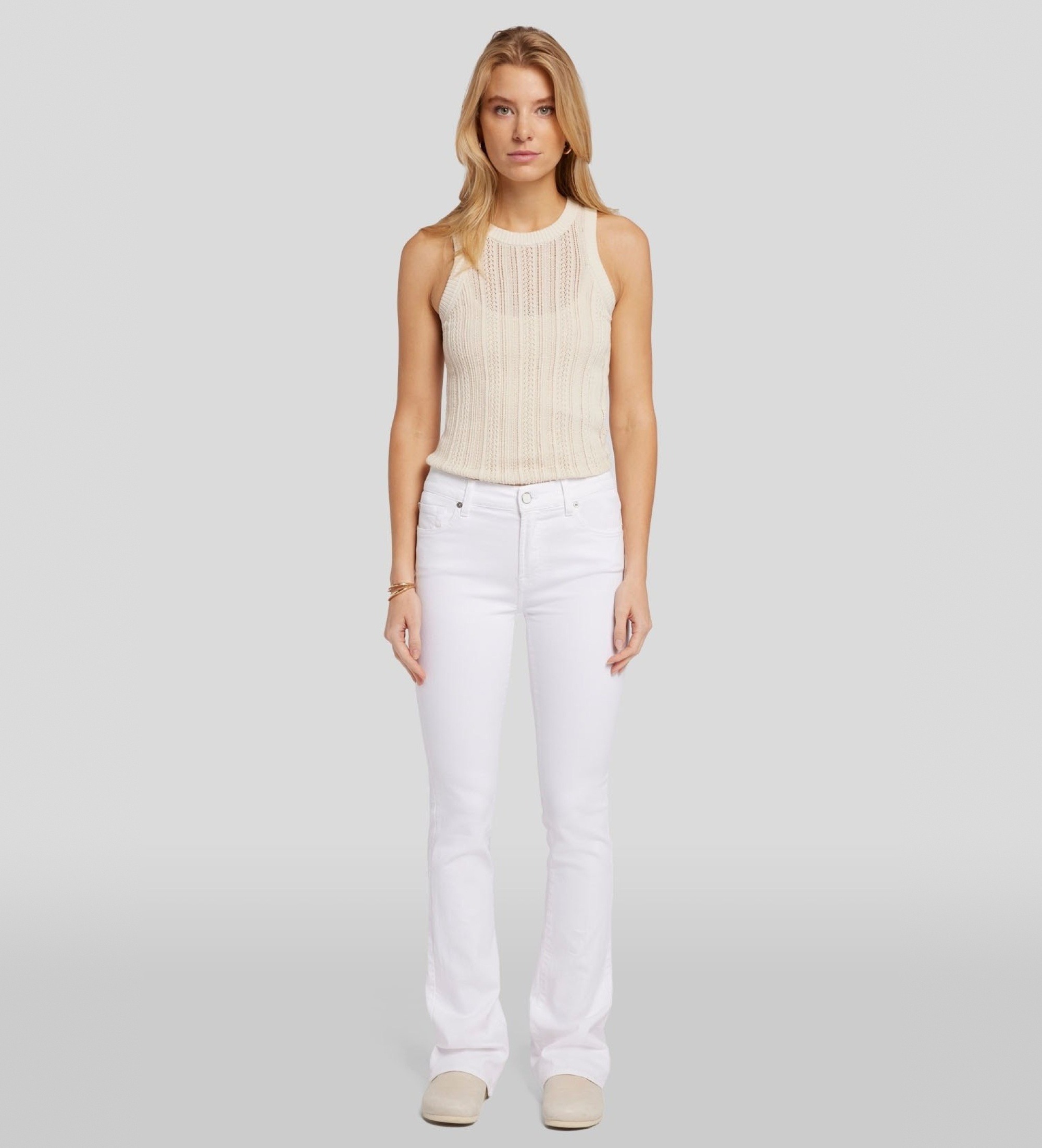 7 For All Mankind für Damen. JSWBC130CWF00 Jeans Bootcut weiß (30), Lässig, Baumwolle