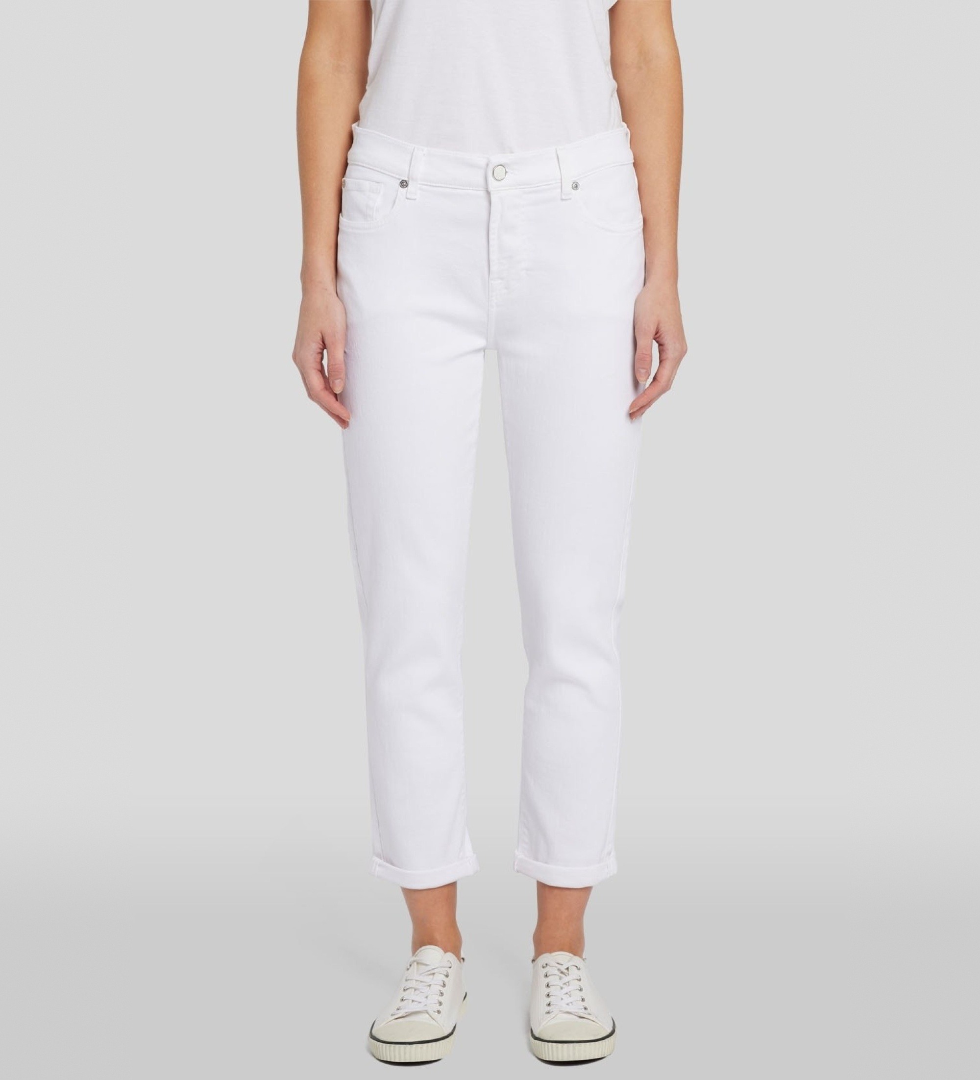 7 For All Mankind für Damen. 7U646549SL7 Jeans Josefina Soleil weiß (24), Lässig, Baumwolle