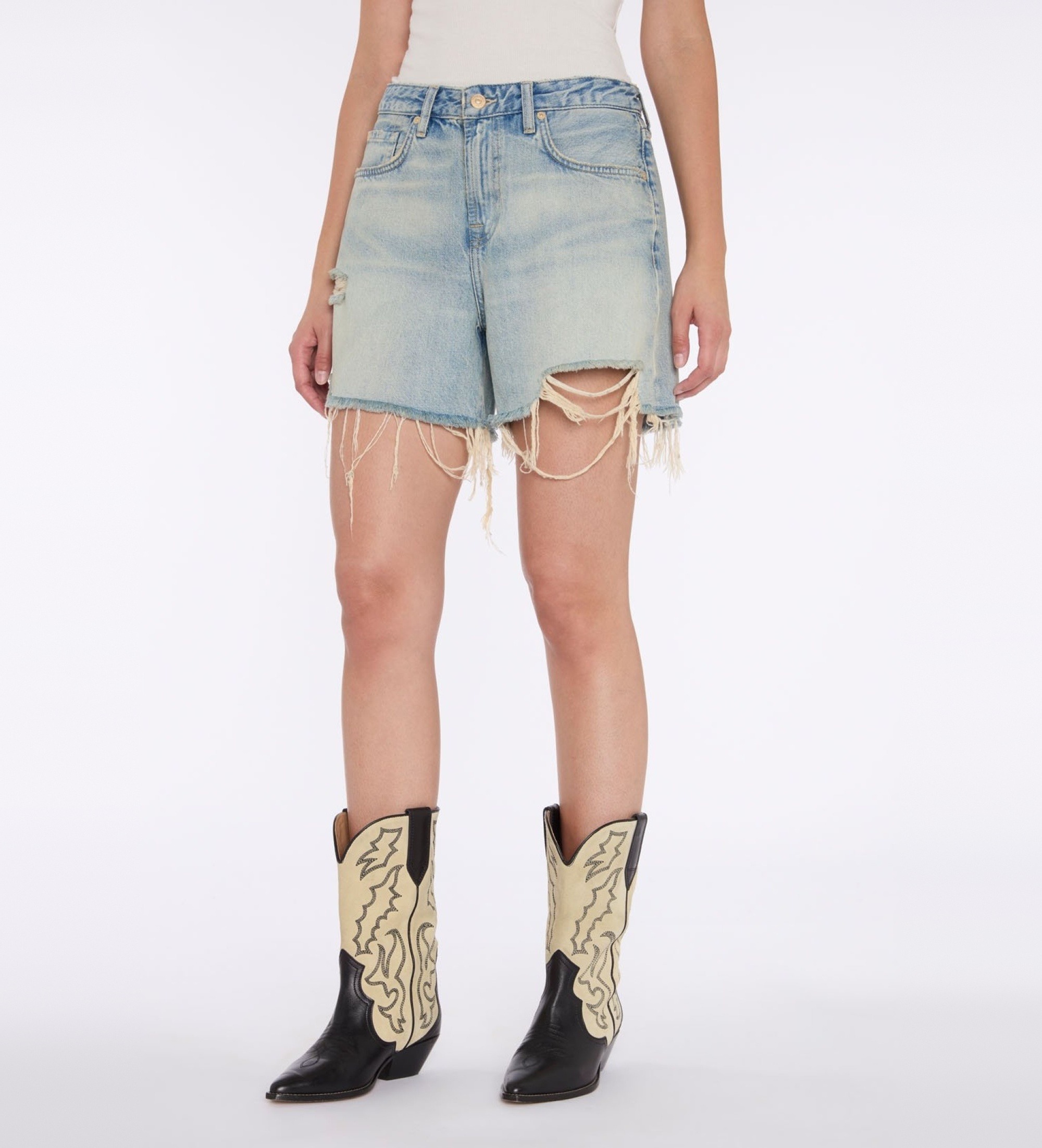 7 For All Mankind für Damen. 7U668066PAS Kurze Hose Monroe Lang blau (25), Lässig, Baumwolle