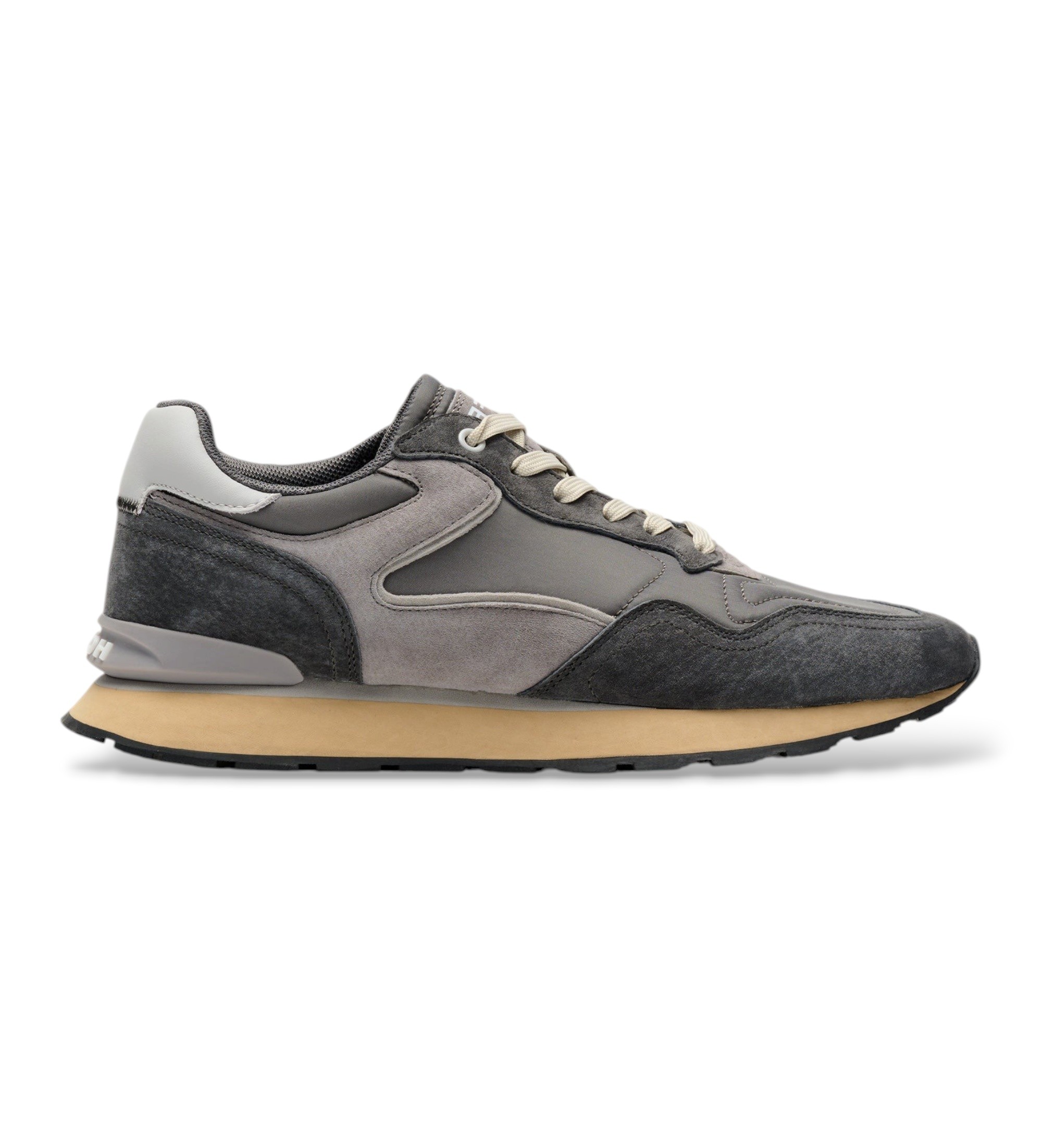 HOFF für Herren. 22602417 City Retro Leder Turnschuhe grau (41), Wohnung, Wildleder, Schnürsenkel, Lässig