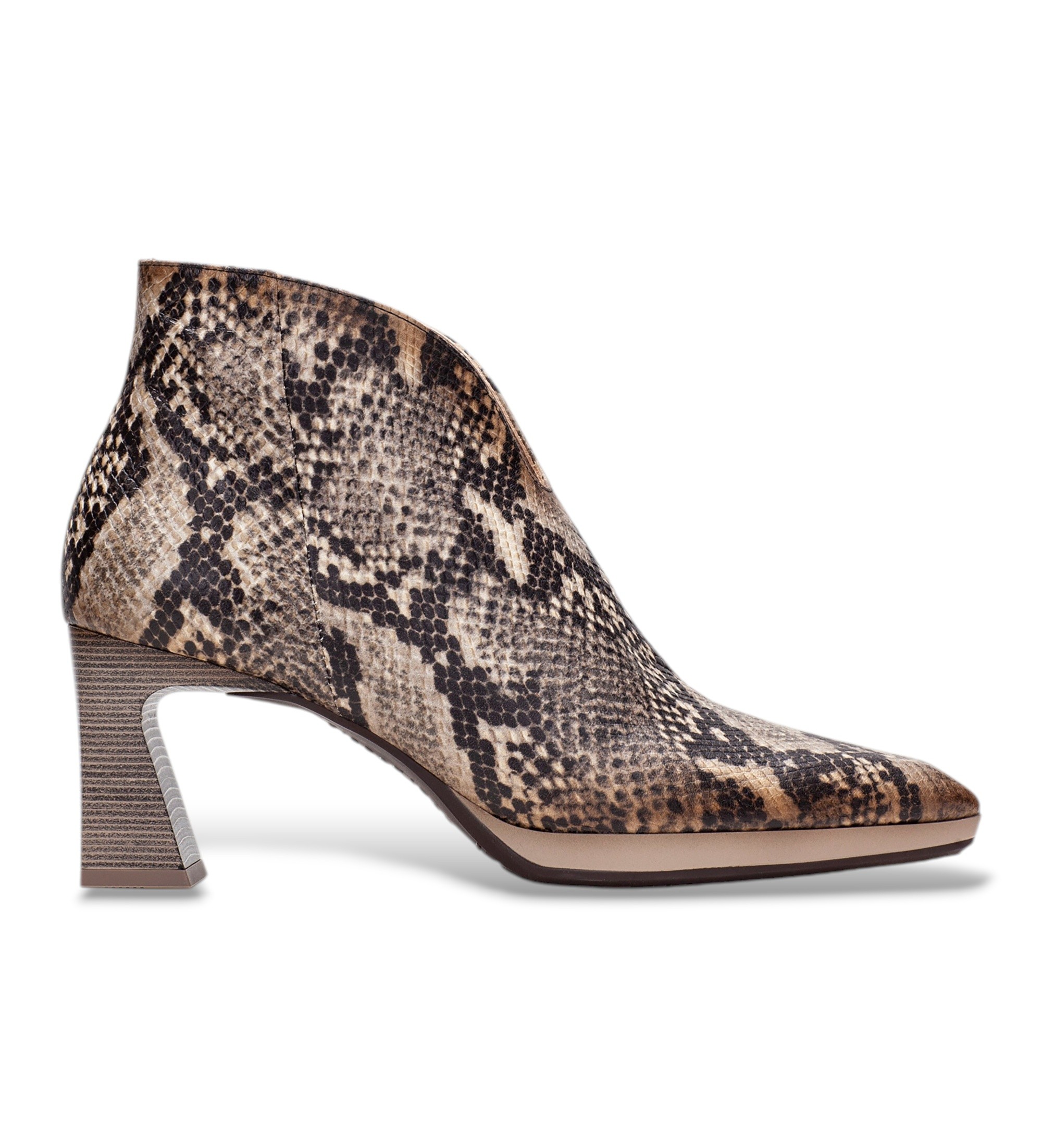Hispanitas für Damen. HI254270 Leder-Stiefeletten Atlanta taupe (39), 5 bis 8 cm, Reißverschluss, Lässig, Tierdruck