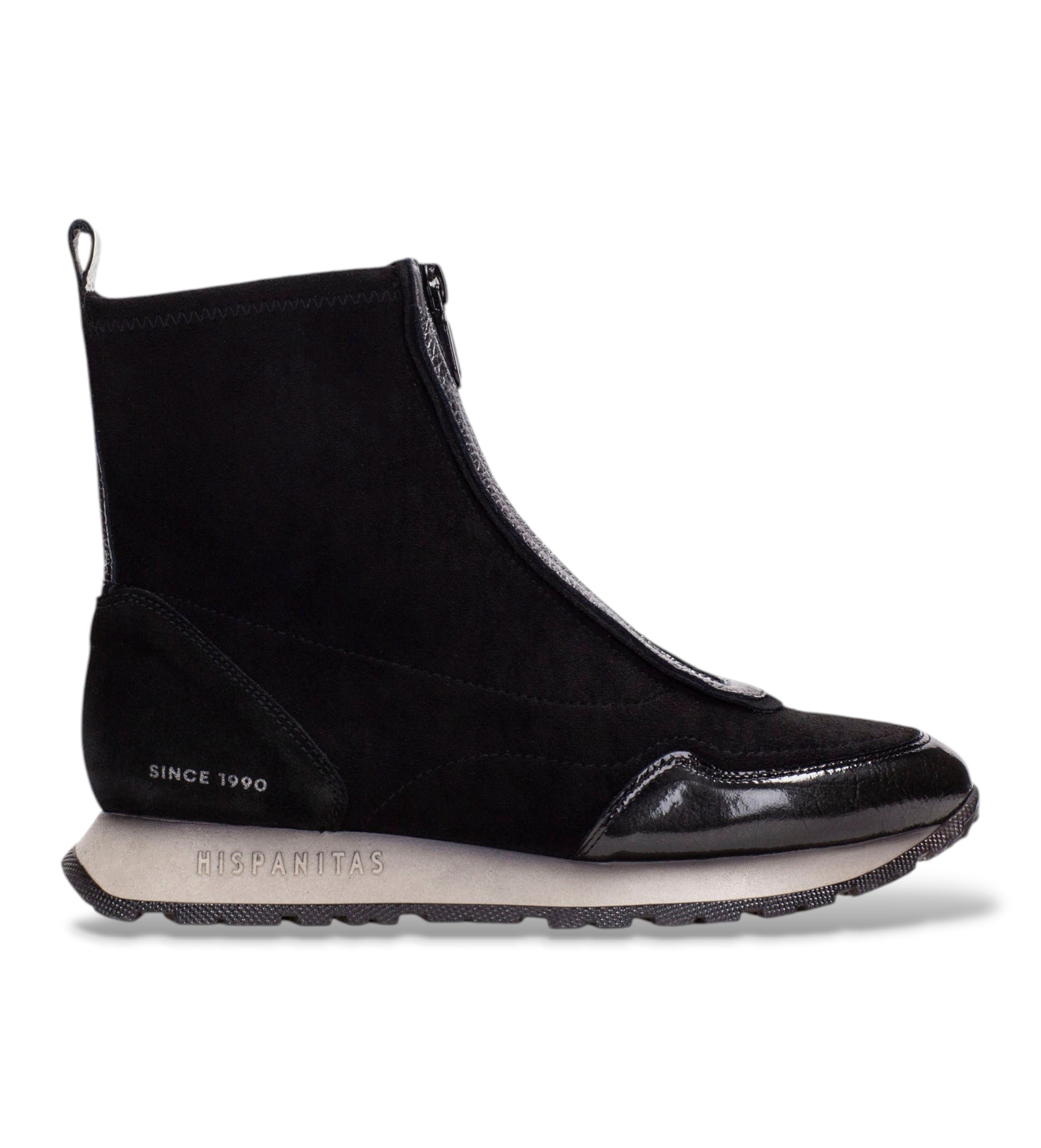 Hispanitas für Damen. HI254354 Leder-Stiefeletten Sport Kansas schwarz (40), 3 bis 5 cm, Reißverschluss, Lässig
