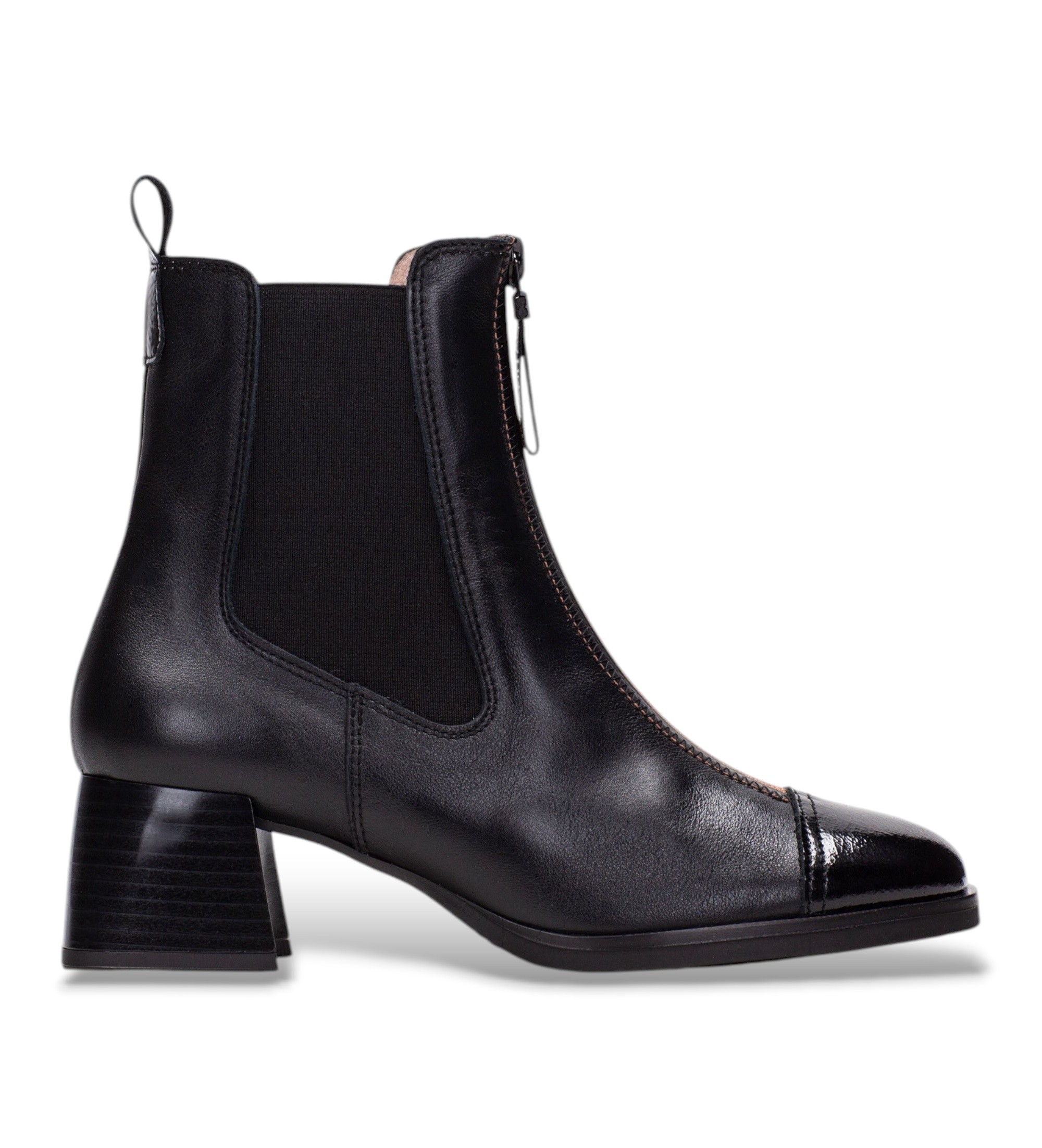 Hispanitas für Damen. HI243733 Leder-Stiefeletten Milan schwarz (37), 3 bis 5 cm, Reißverschluss, Lässig