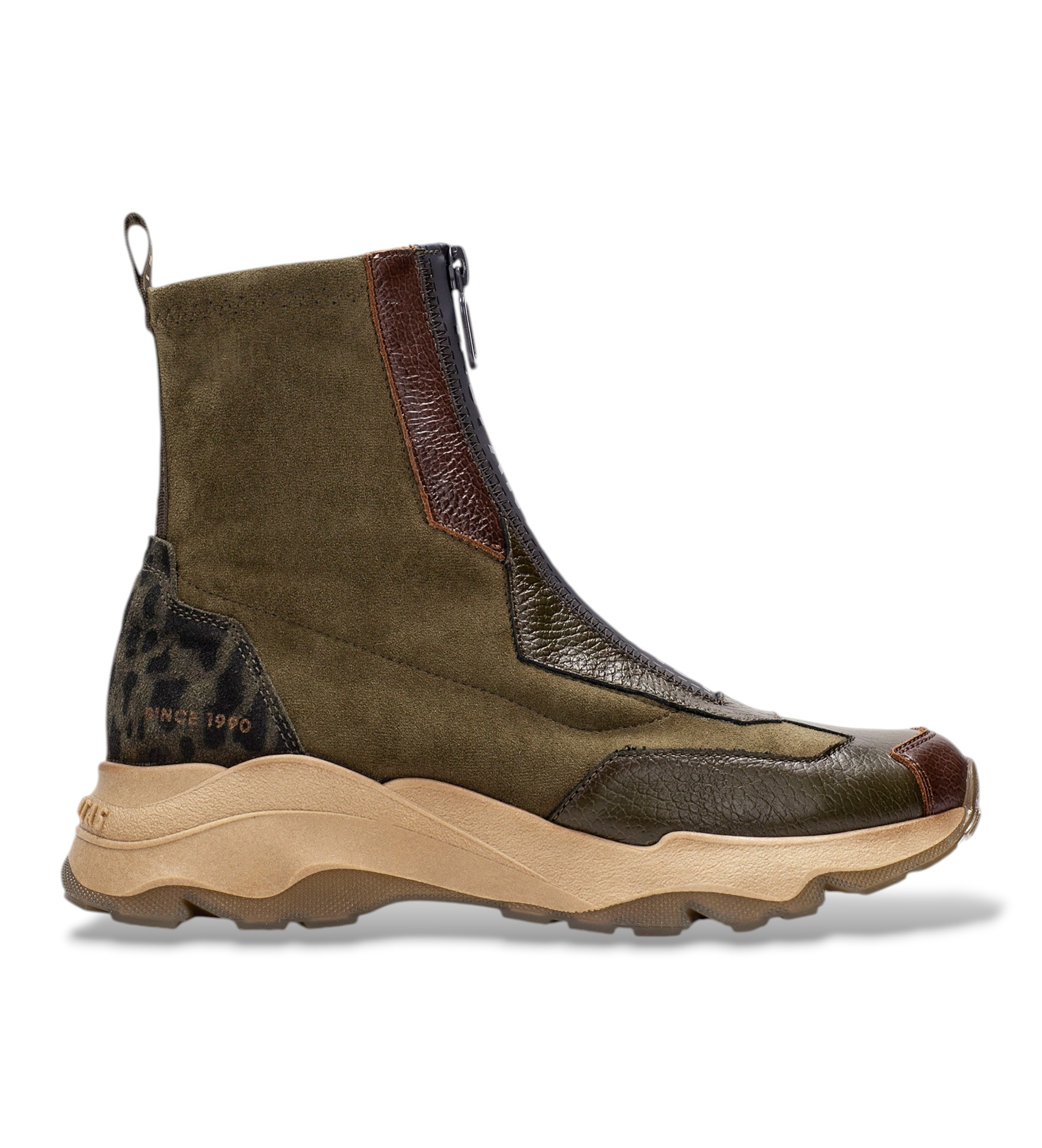 Hispanitas für Damen. CHI254321 Braune Leder-Stiefeletten Nepal (37), 1 bis 3 cm, Reißverschluss, Lässig