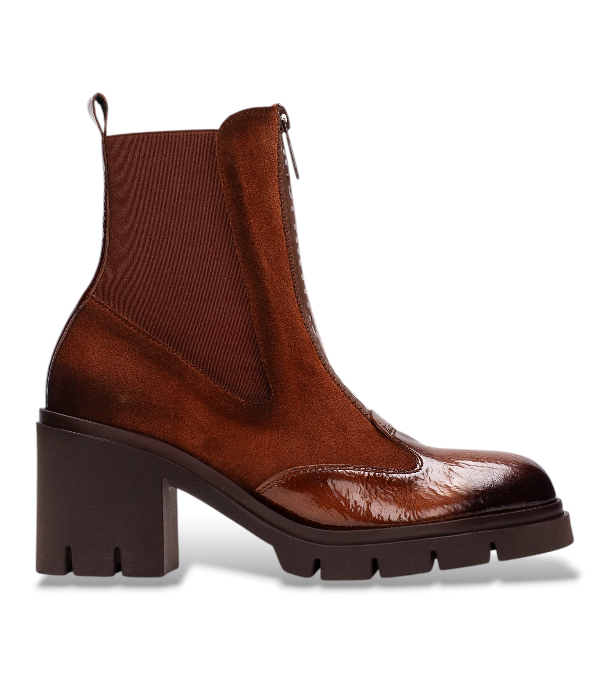 Hispanitas für Damen. HI254280 Leder-Stiefeletten Zurich braun (37), 5 bis 8 cm, Reißverschluss, Lässig