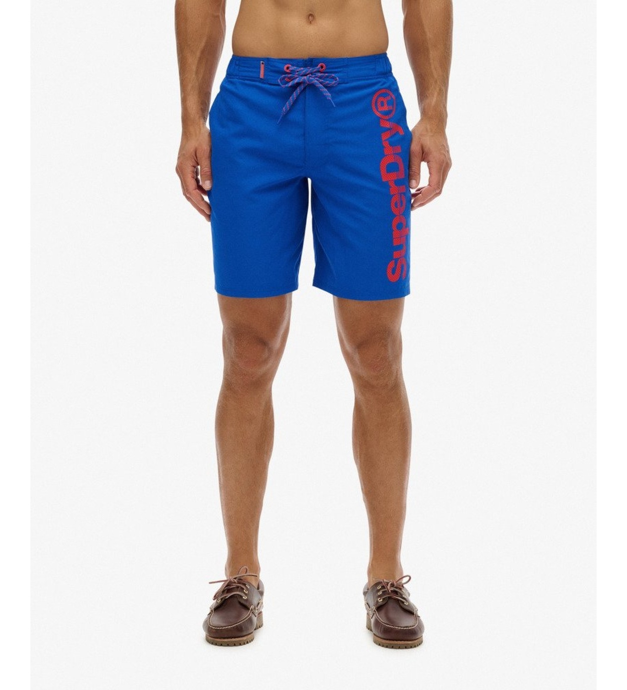 Superdryvoor mannen. M3010224A Klassieke blauwe zwembroek (M), Strandkleding, Gerecycled polyester