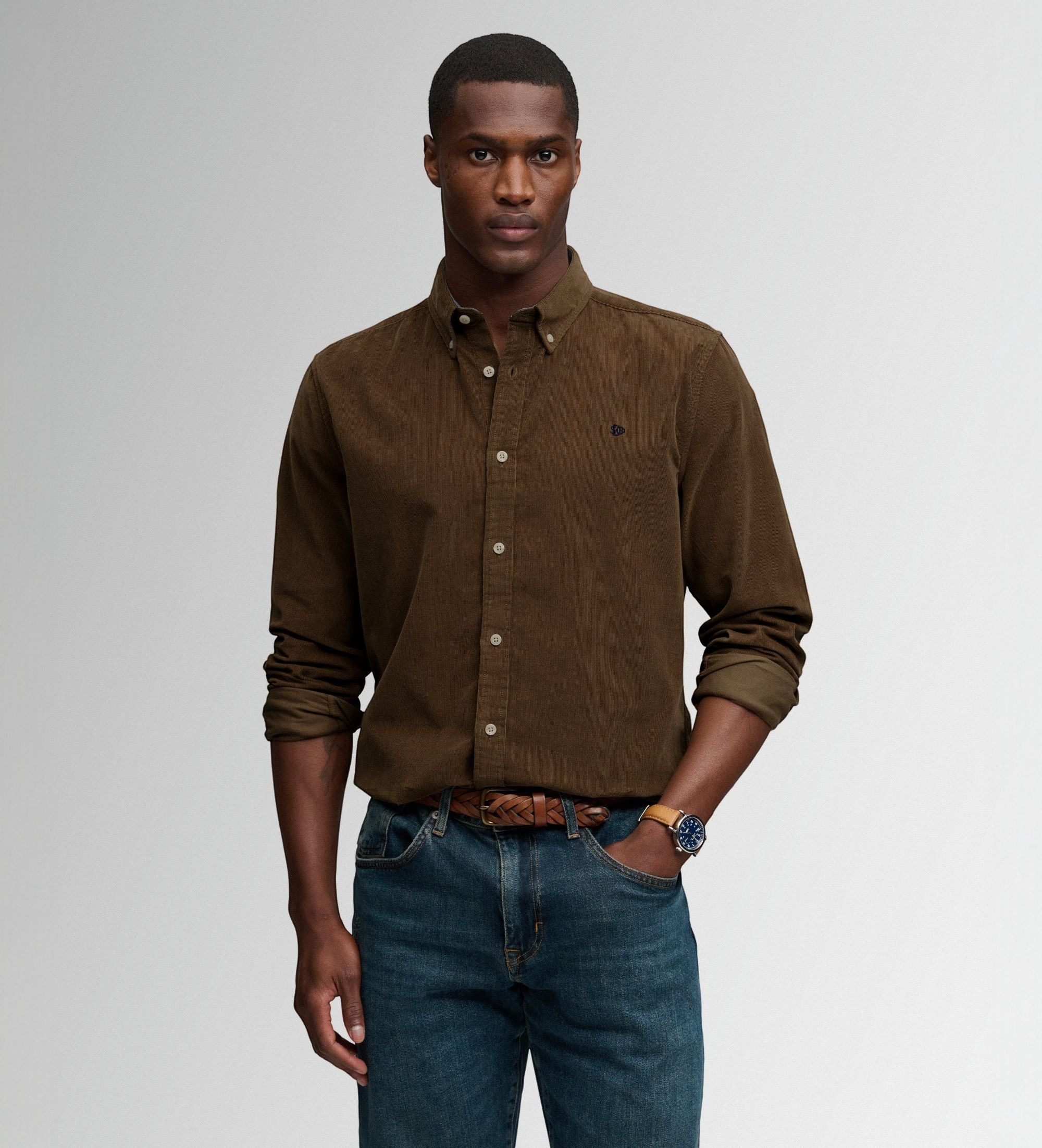 Superdry für Herren. M4011044A Hemd Classic Needle beige (XXL), Lässig, Baumwolle, Klassisch, Langarm