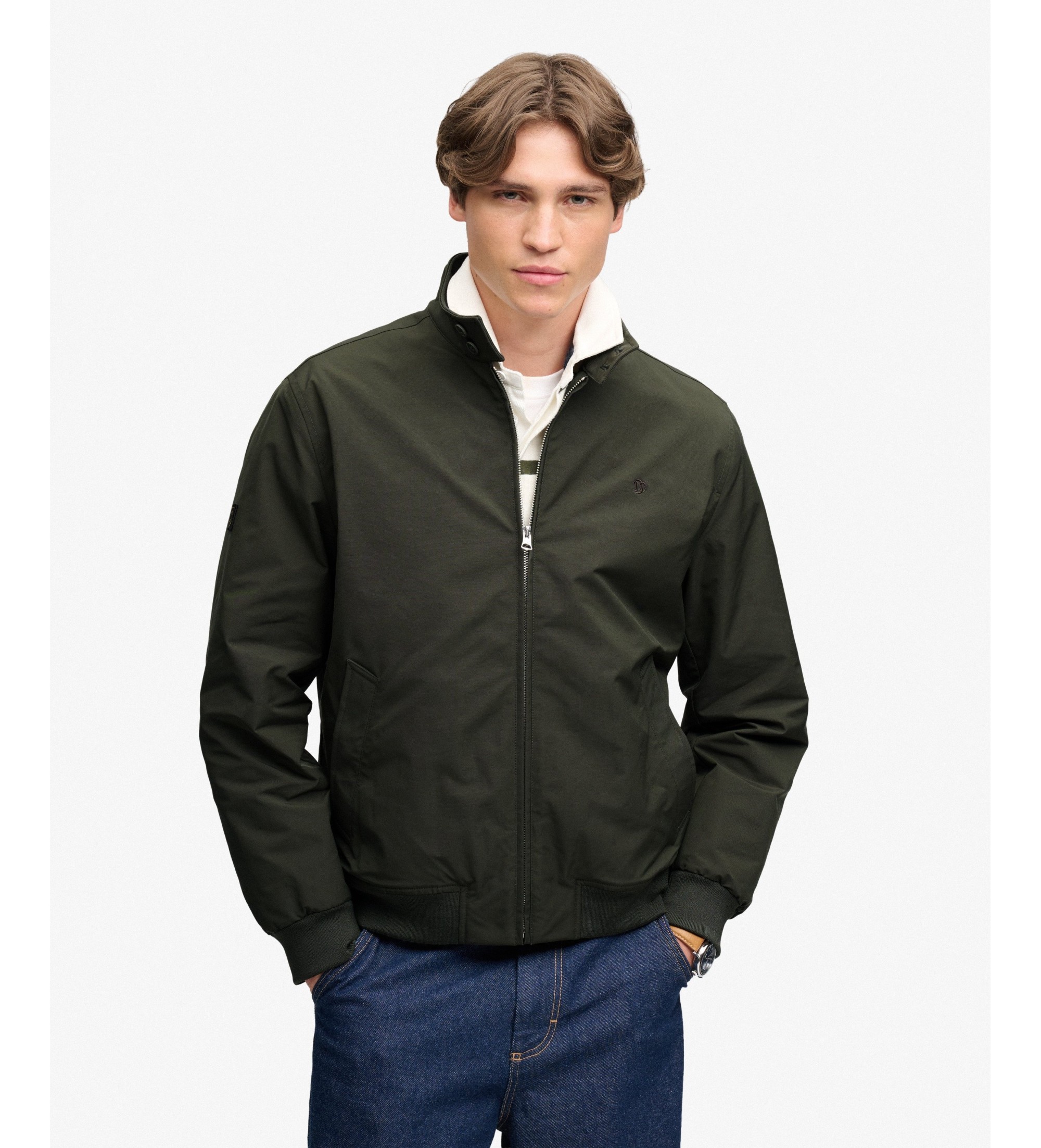Superdry für Herren. M5012483A Gesteppte Jacke Campus Padded militärgrün (S), Lässig, Recyceltes Polyester