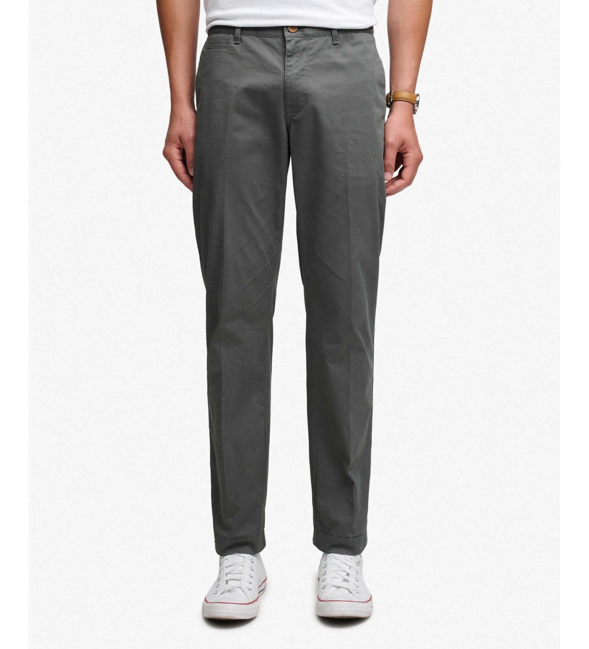 Superdry für Herren. M7011418A Chino-Hose Premium Regular grün (34/32), Lässig, Baumwolle
