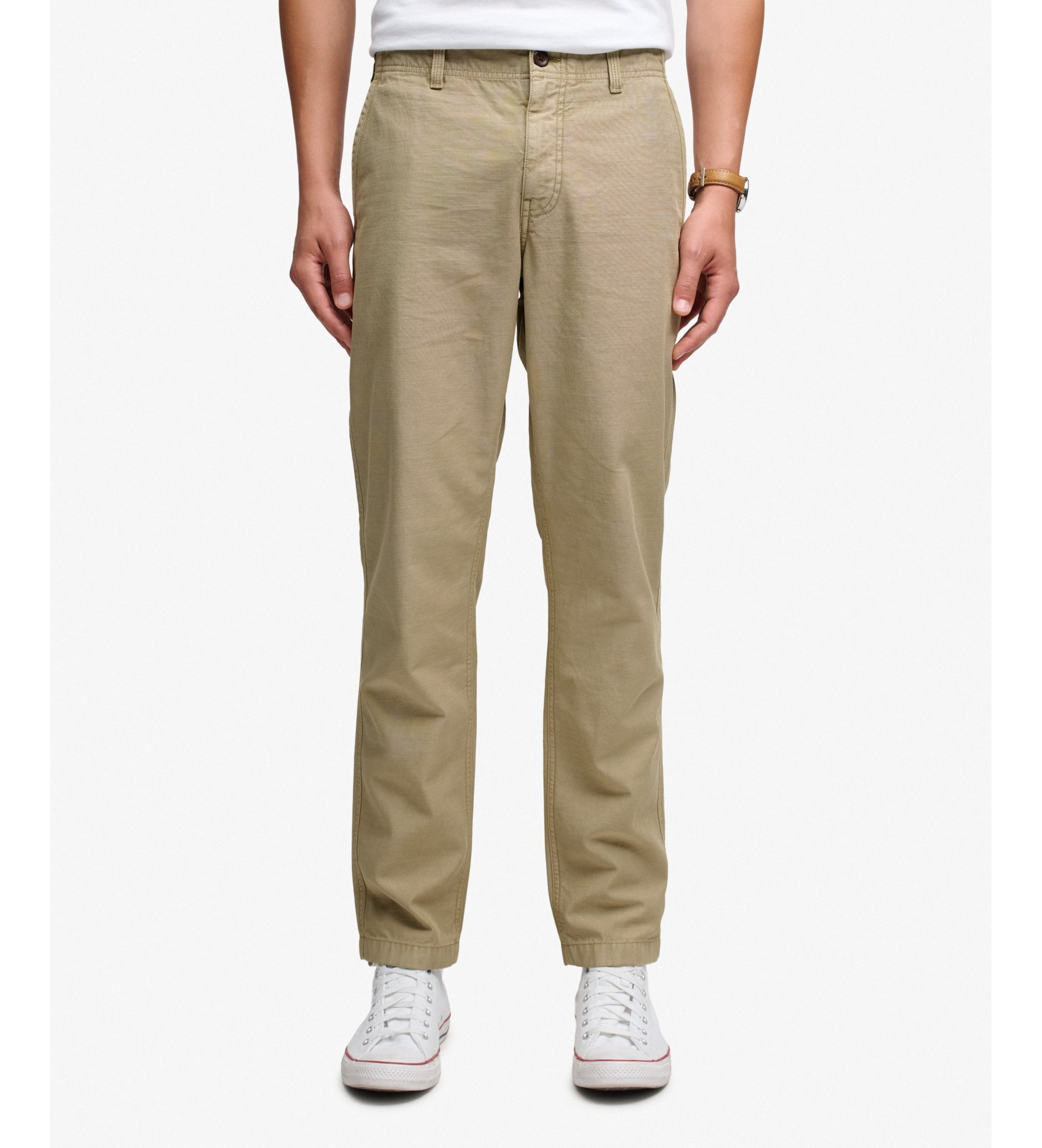 Superdry Herren Chino-hose mit Konischer Passform Beige - Größe: 36/32