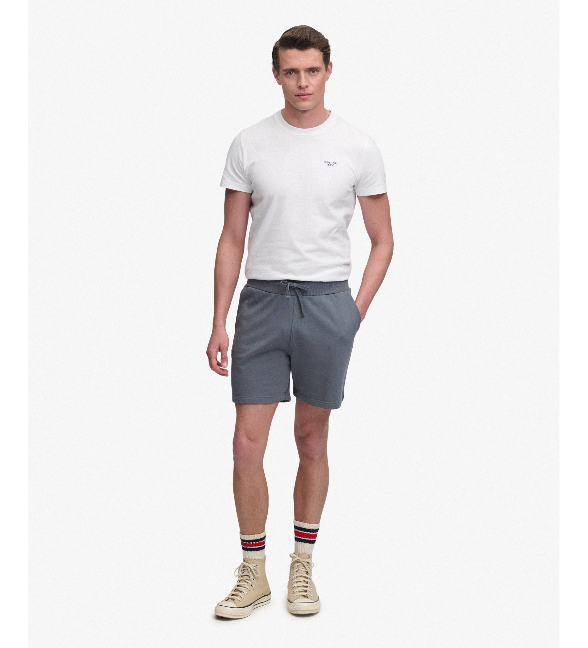 Superdry für Herren. M7110484A Short Essential Logo Classic Blau (S), Lässig, Baumwolle