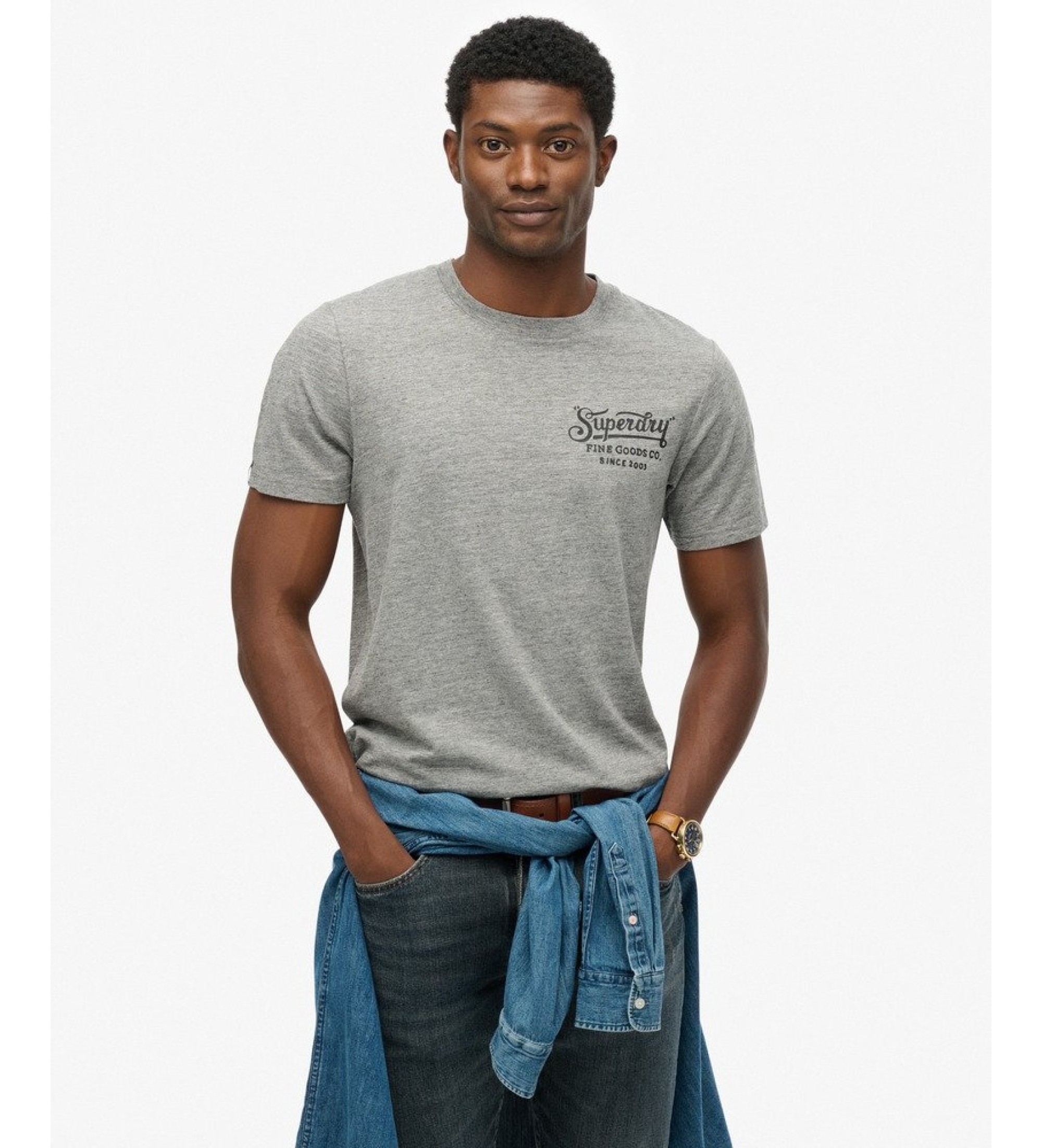 Superdry für Herren. M1012279A Outdoor Co T-Shirt Grau (XL), Lässig, Baumwolle, Kurzarm