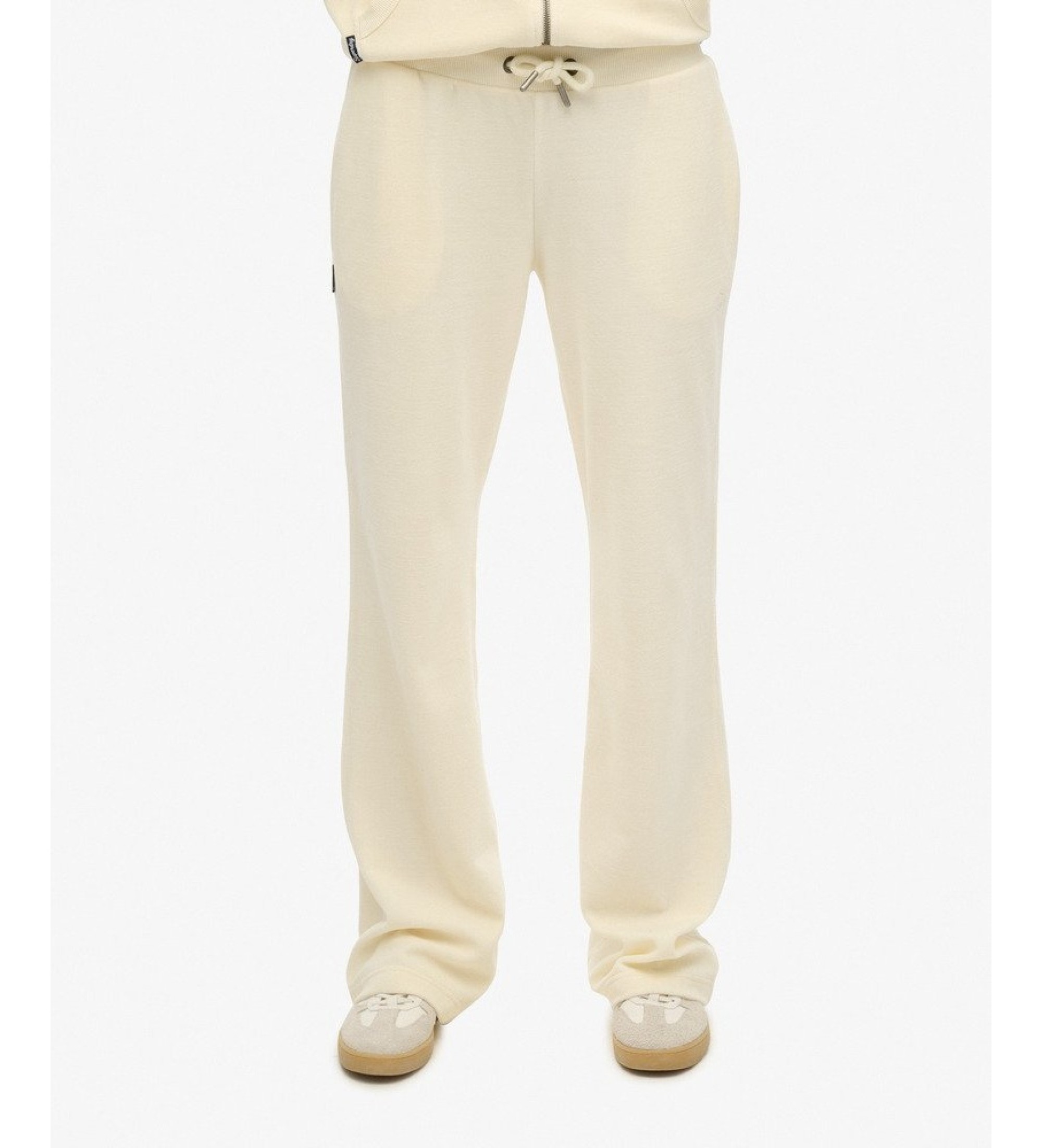 Superdry für Damen. W7011203A Jogger-Hose Velour Wide Leg gebrochenes Weiß (M), Lässig, Baumwolle
