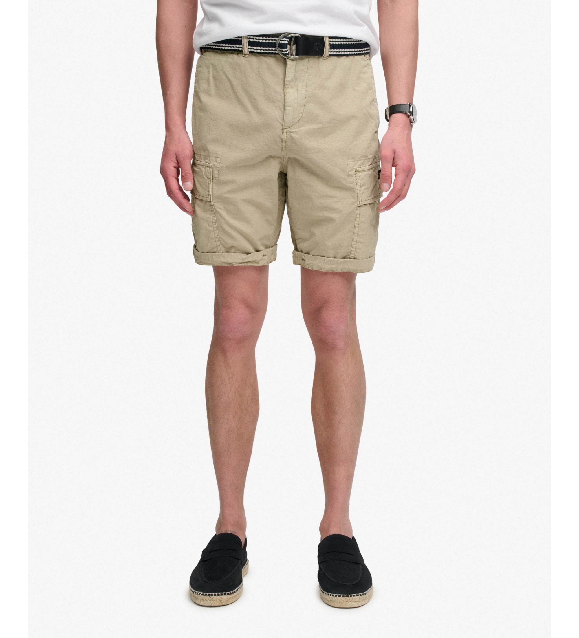 Superdry für Herren. M7110485A Cargo-Bermudas Ripstop Hellbeige (36), Lässig, Baumwolle
