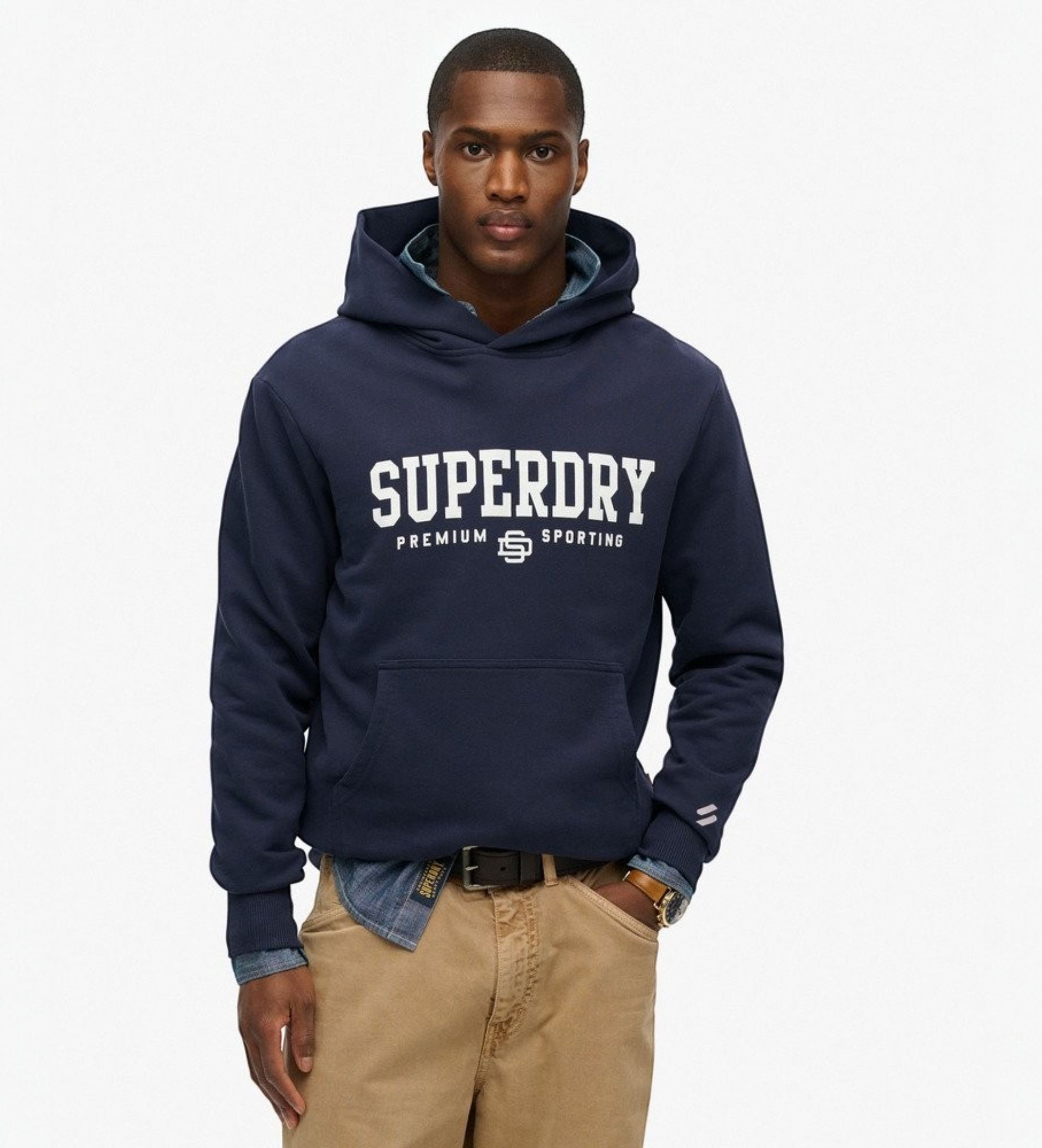 Superdry für Herren. M2012562A Kapuzenpullover Code Core Sport marineblau (L), Lässig, Baumwolle