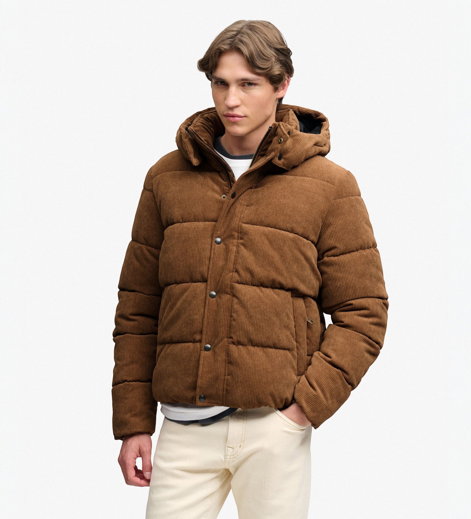 Superdry für Herren. M5012431A Braune Premium-Kapuzenjacke (S), Lässig, Recyceltes Polyester
