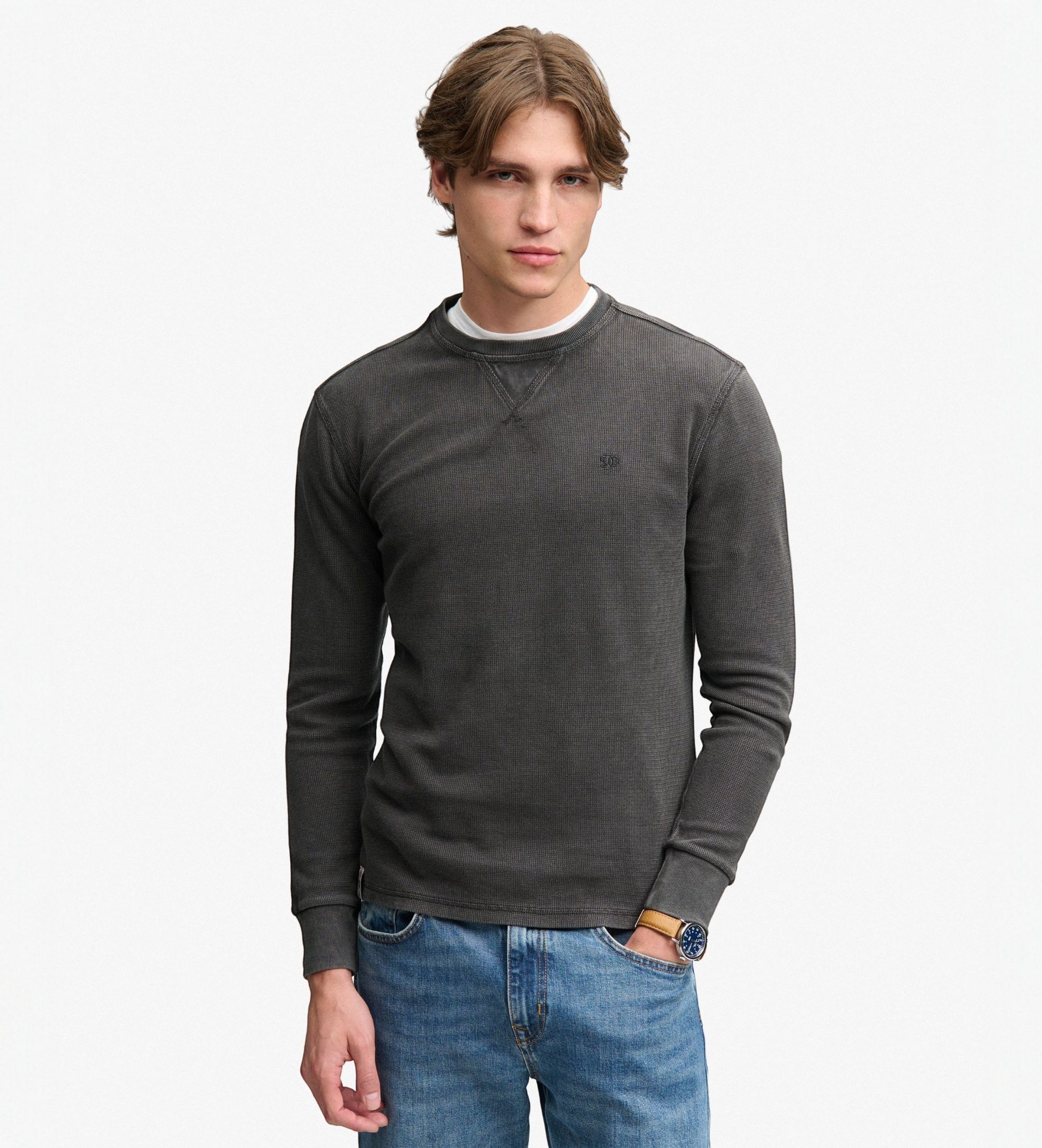 Superdry für Herren. M6010972A Jersey Classic Heavy Textured schwarz (XXL), Lässig, Baumwolle