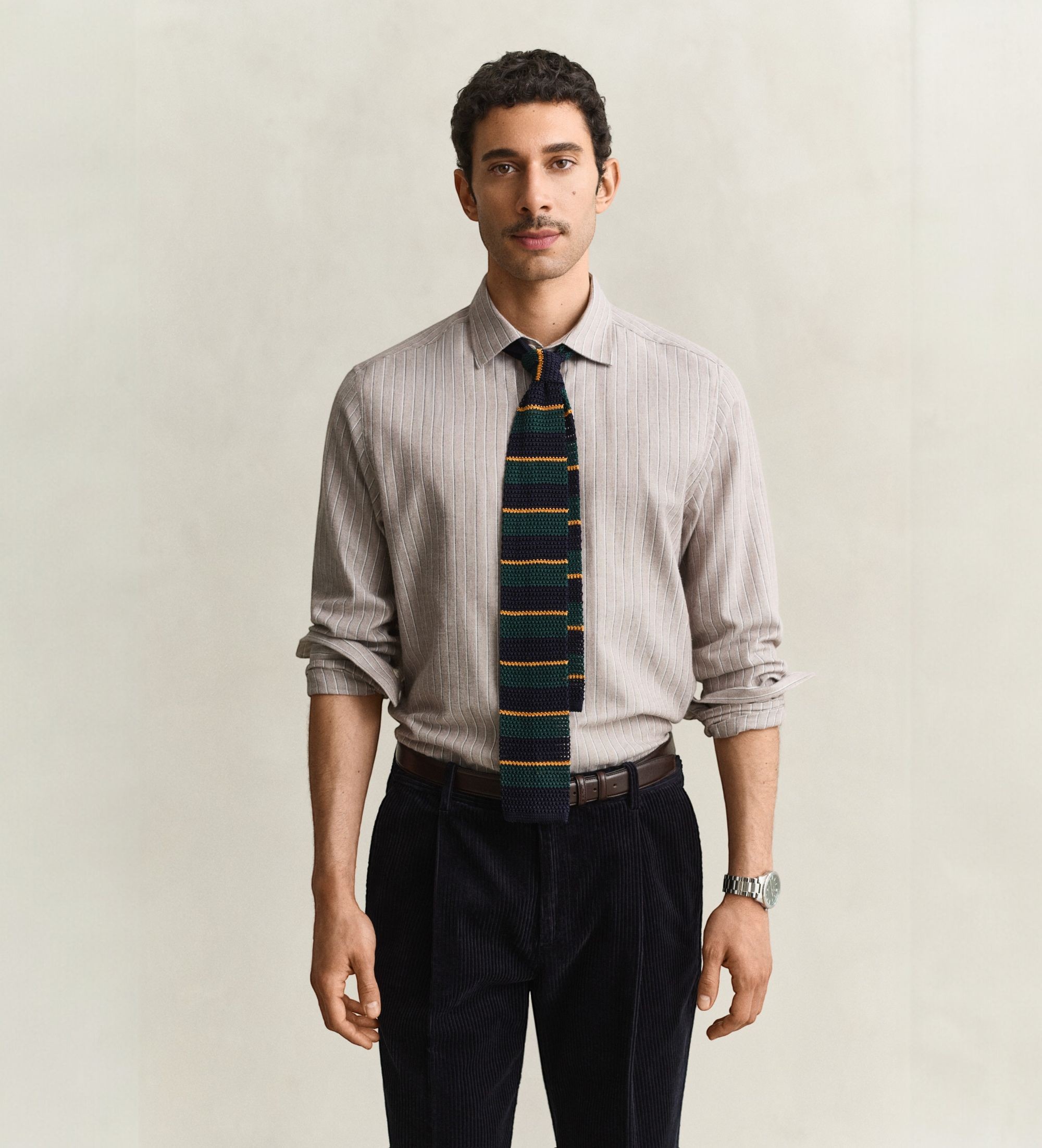 Gantvoor mannen. 3263017 Bruin geruite flanellen blouse (L), Casual, Klassiek, Lange mouwen, Biologisch katoen