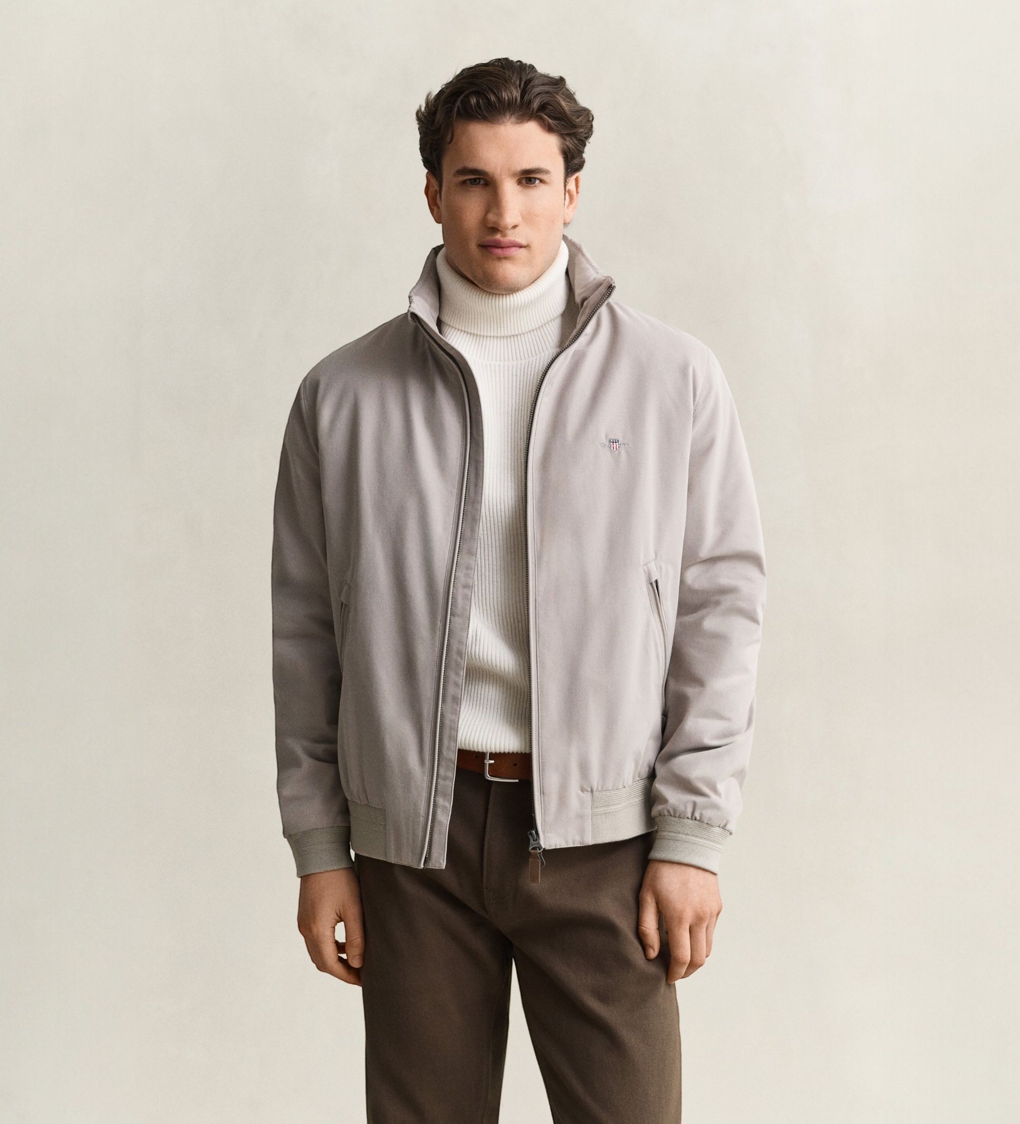 Gantvoor mannen. 7006645 Beige Hampshire jas (S), Casual, Gerecycled polyester
