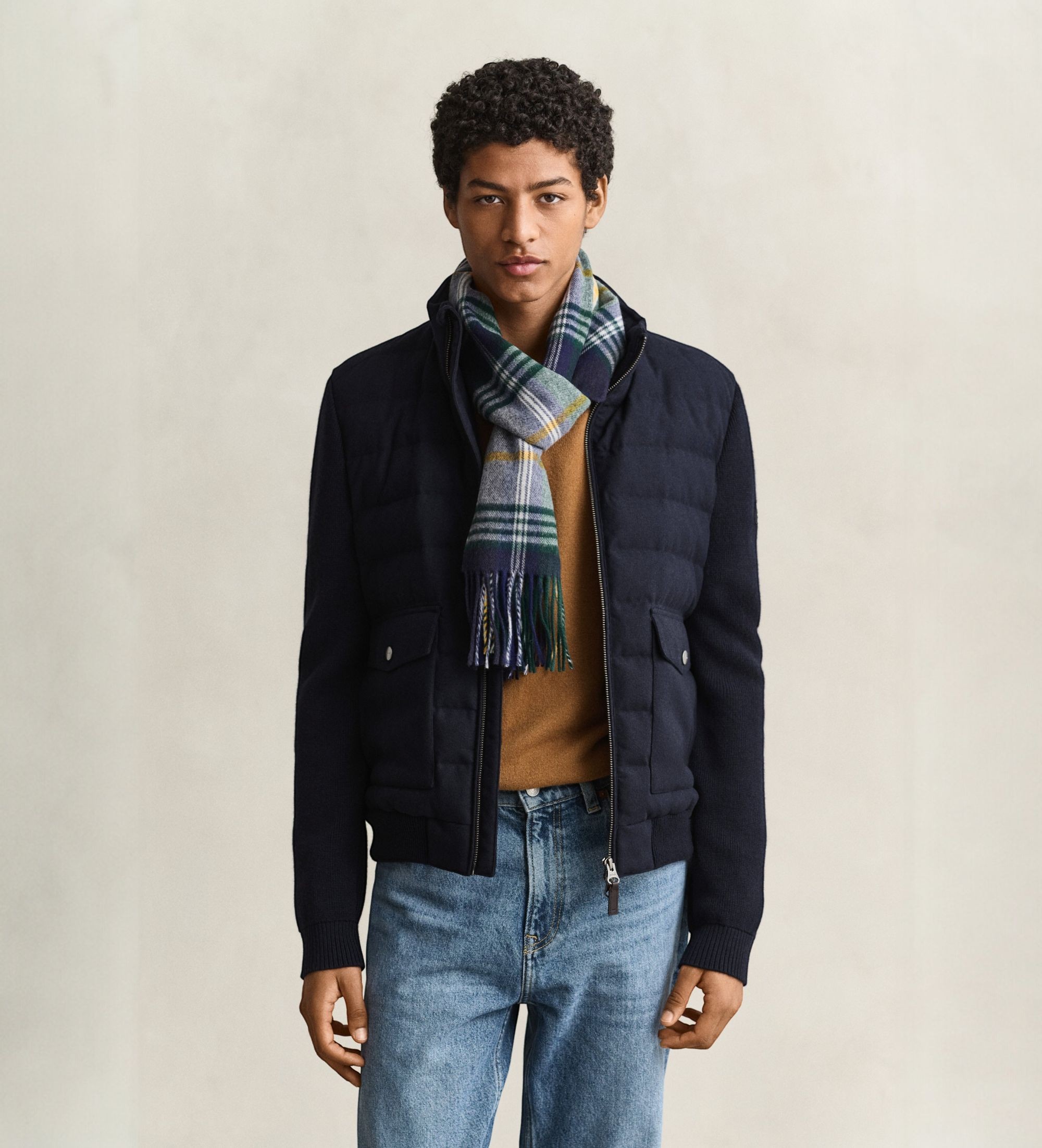 Gantvoor mannen. 7006647 Hybride jack marineblauw (XXL), Casual, Gerecycled polyester