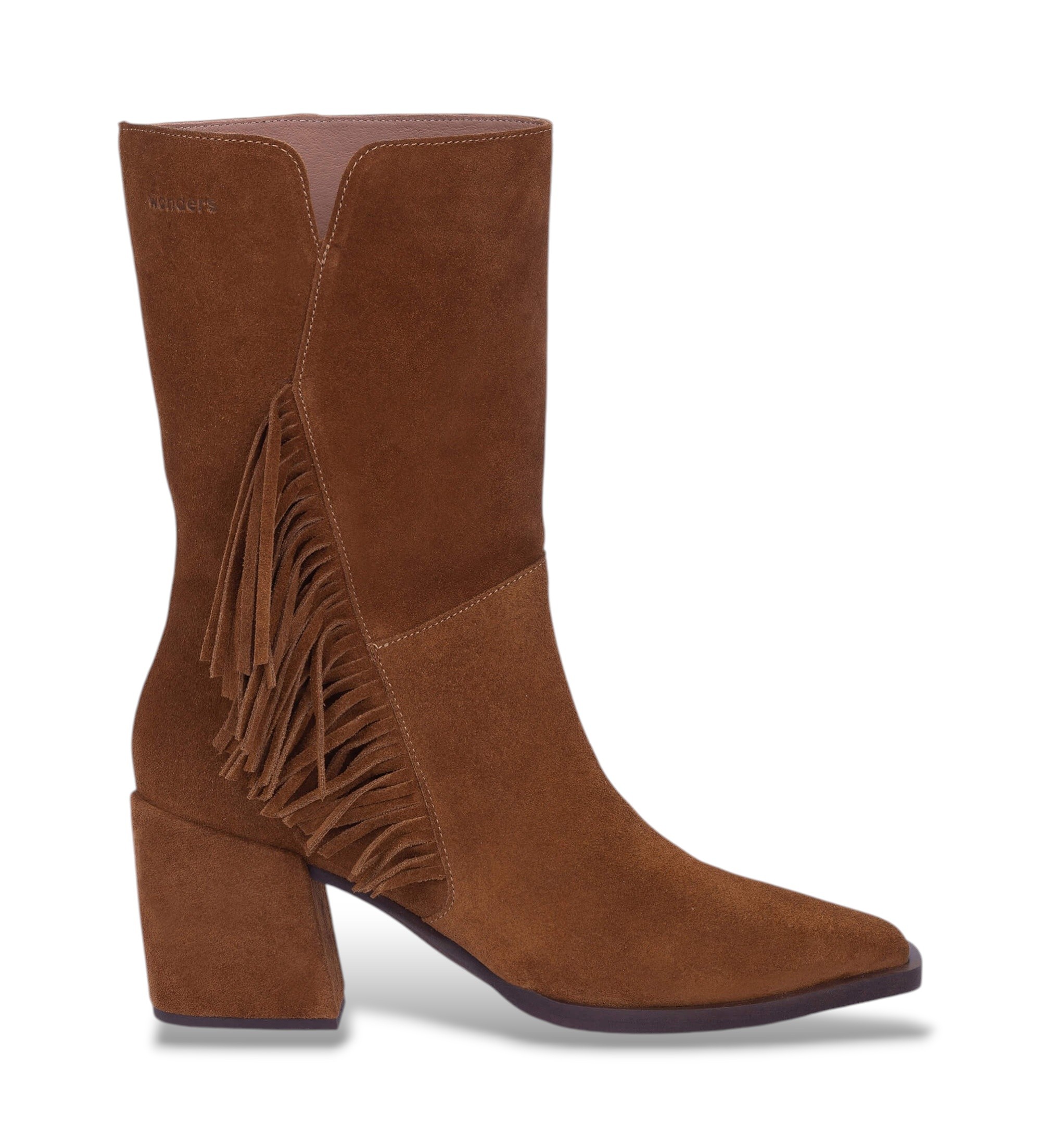 Wonders für Damen. M-6404 Charme Lederstiefel braun (41), 3 bis 5 cm, Keine, Lässig