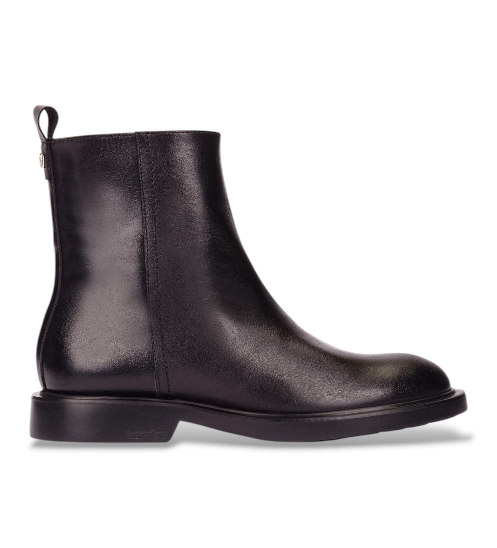 Wondersvoor vrouwen. A-5305 Leren Boots Oregon Lux zwart (39), Leer, Plat, Ritssluiting, Casual, Klassiek