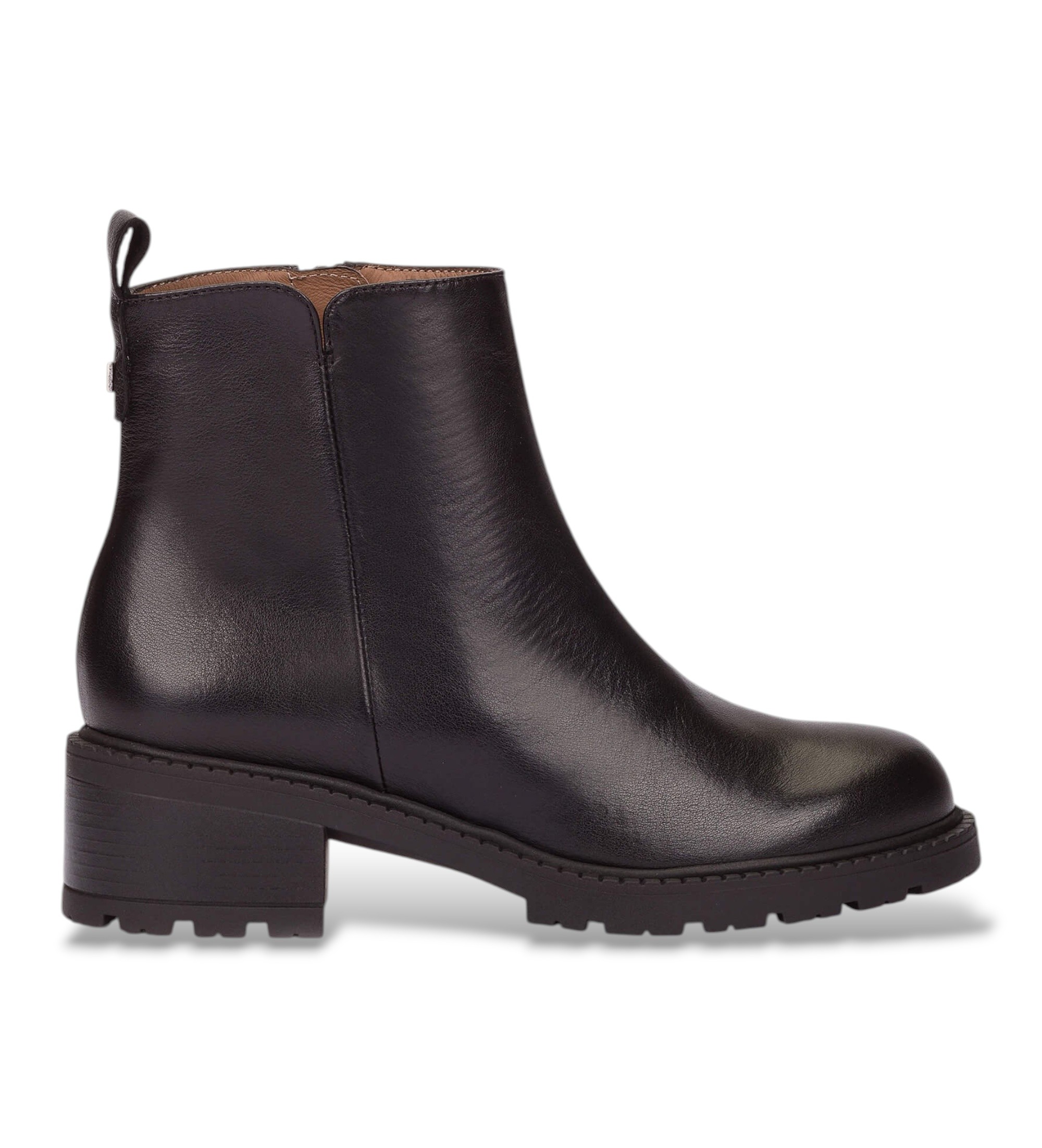 Wonders für Damen. D-1442 Leder-Stiefeletten Alice schwarz (37), 3 bis 5 cm, Reißverschluss, Lässig