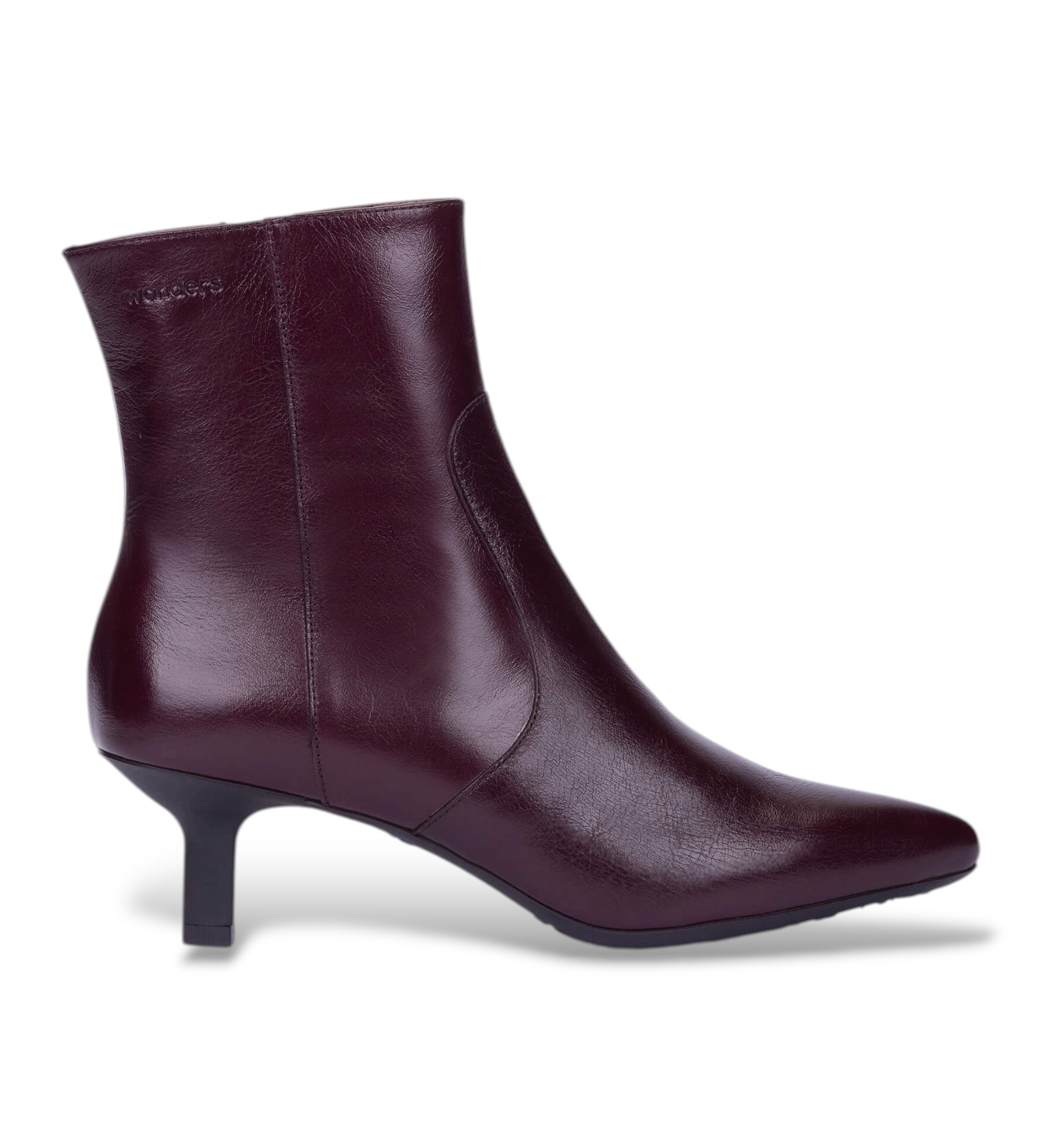 Wonders für Damen. G-7111 Talis Lederstiefeletten in Granatrot (41), 3 bis 5 cm, Reißverschluss, Lässig, Party, Kastanienbraun