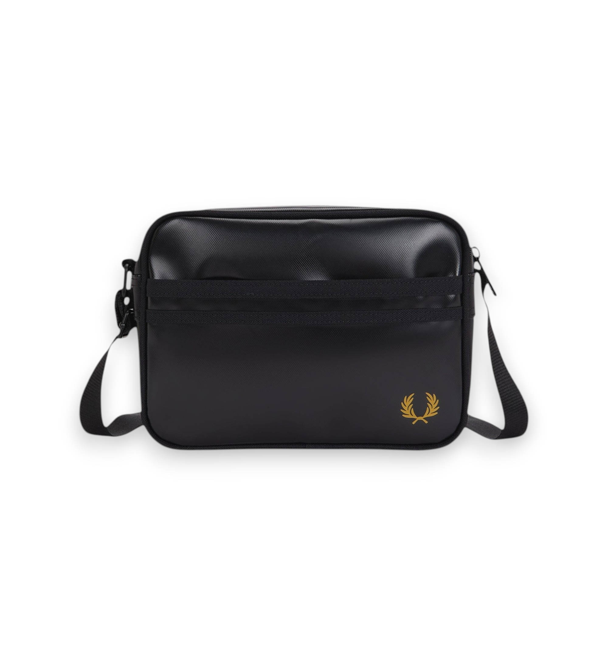 Fred Perry für Herren. L2169 Klassische Umhängetasche in einem kräftigeren Schwarzton (OSFA), Lässig, Recyceltes Polyester, Nachhaltig
