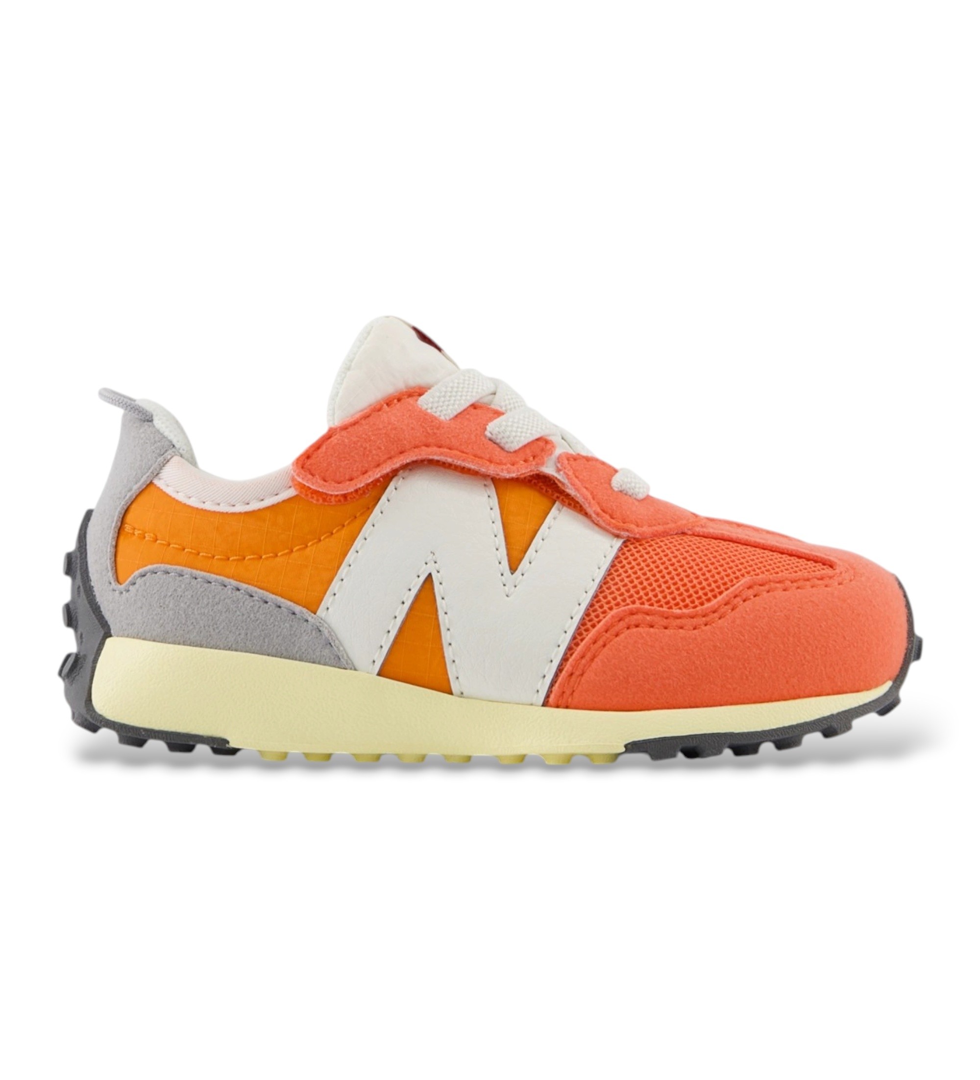New Balance Unisex für Kinder. NW327V1 Schuhe 327 orange (18.5), Wohnung, Schnürsenkel, Lässig, Kinderbekleidung
