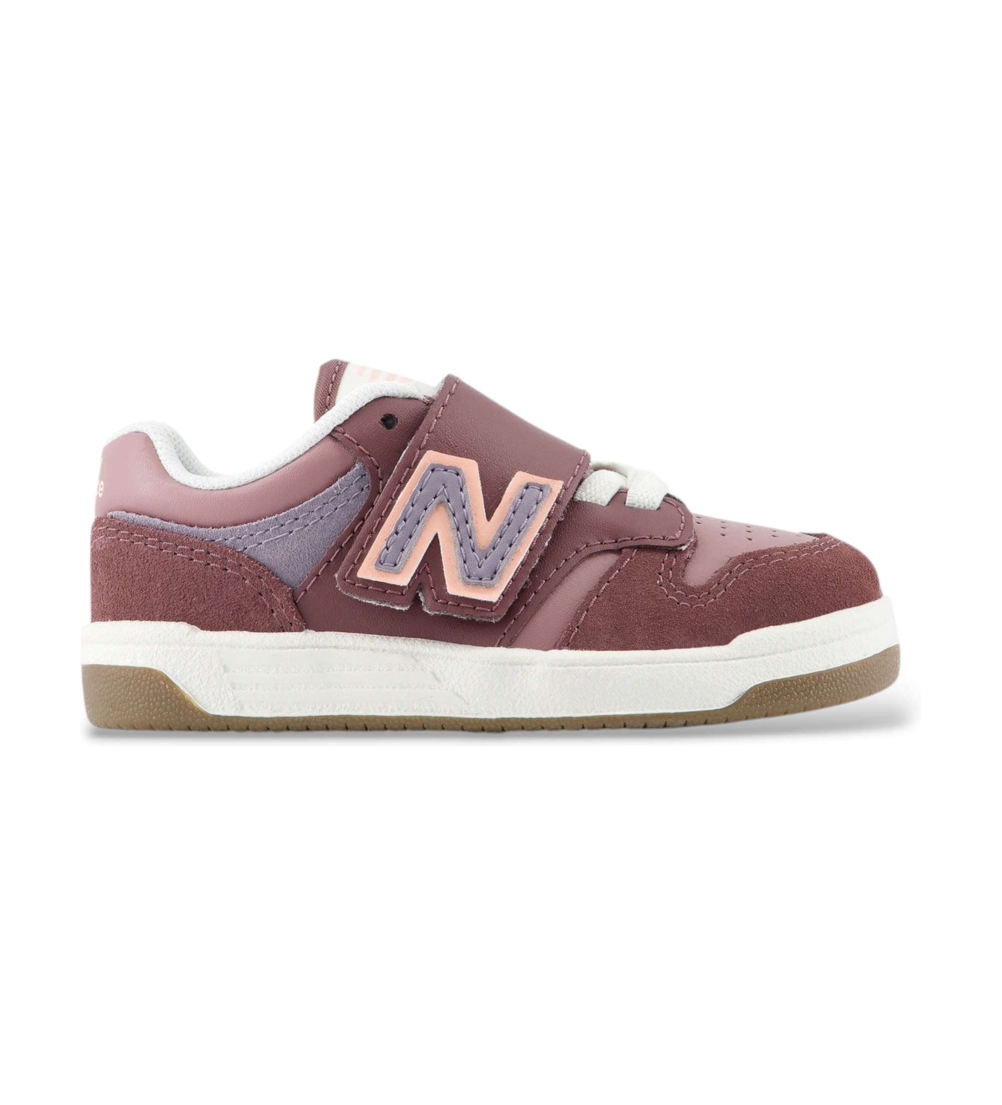 New Balance Unisex für Kinder. IB480V1_KL Sneaker B480 NEW-B Klettverschluss granatrot (21 W), Wohnung, Lässig, Kastanienbraun, Kinderbeklei