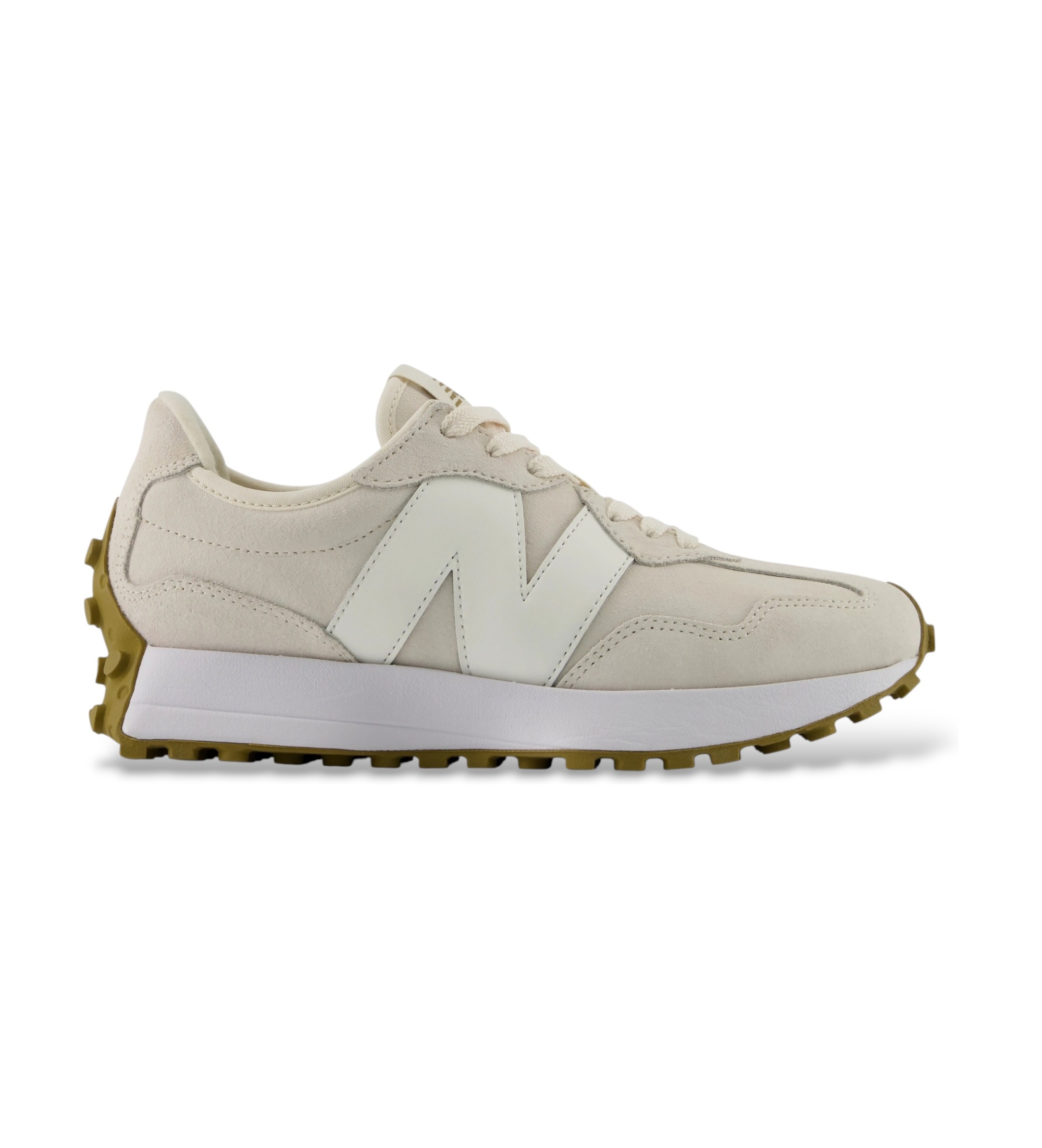 New Balance für Damen. W327V1_LI Leder-Sneaker 327 beige (44), Wohnung, Wildleder, Schnürsenkel, Lässig